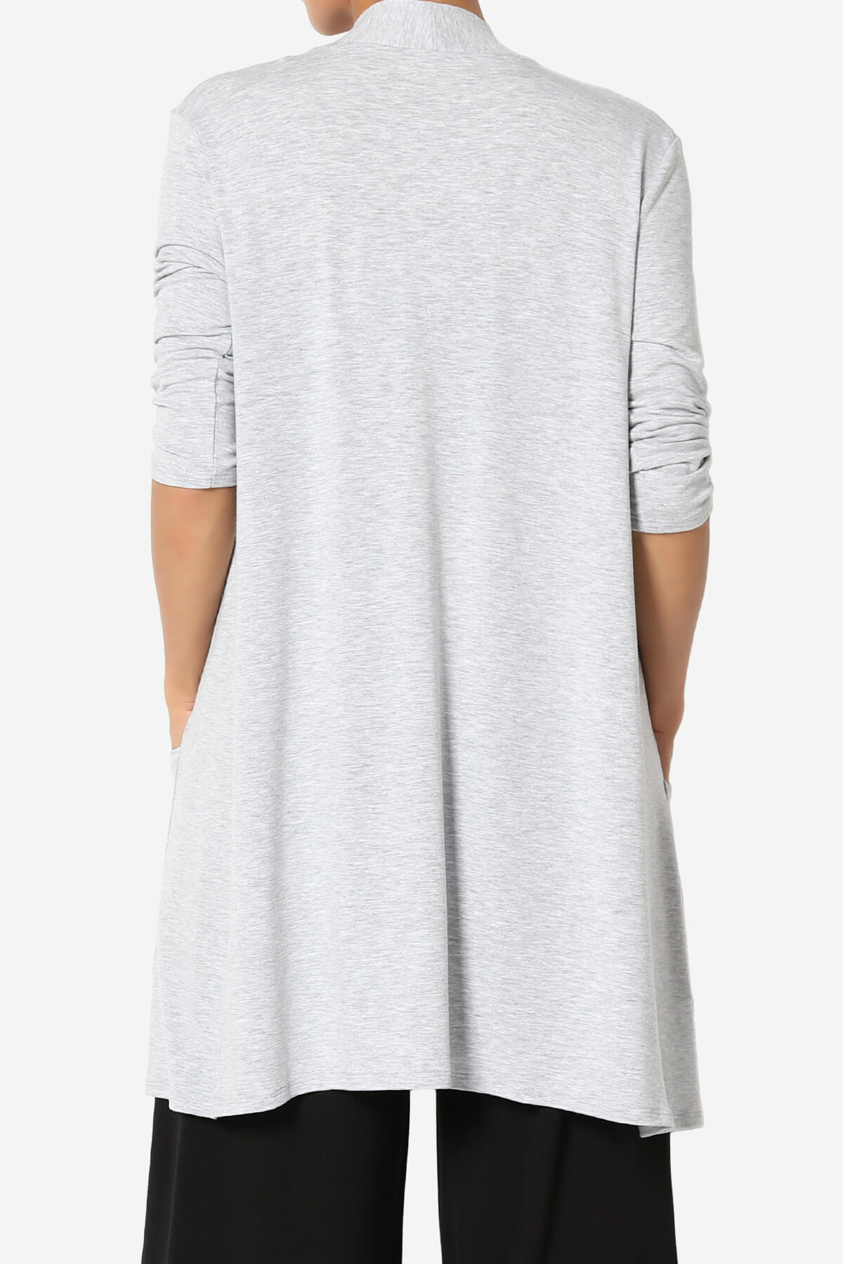 Daday Slouchy Pocket 3/4 Sleeve Cardigan HEATHER GREY_2