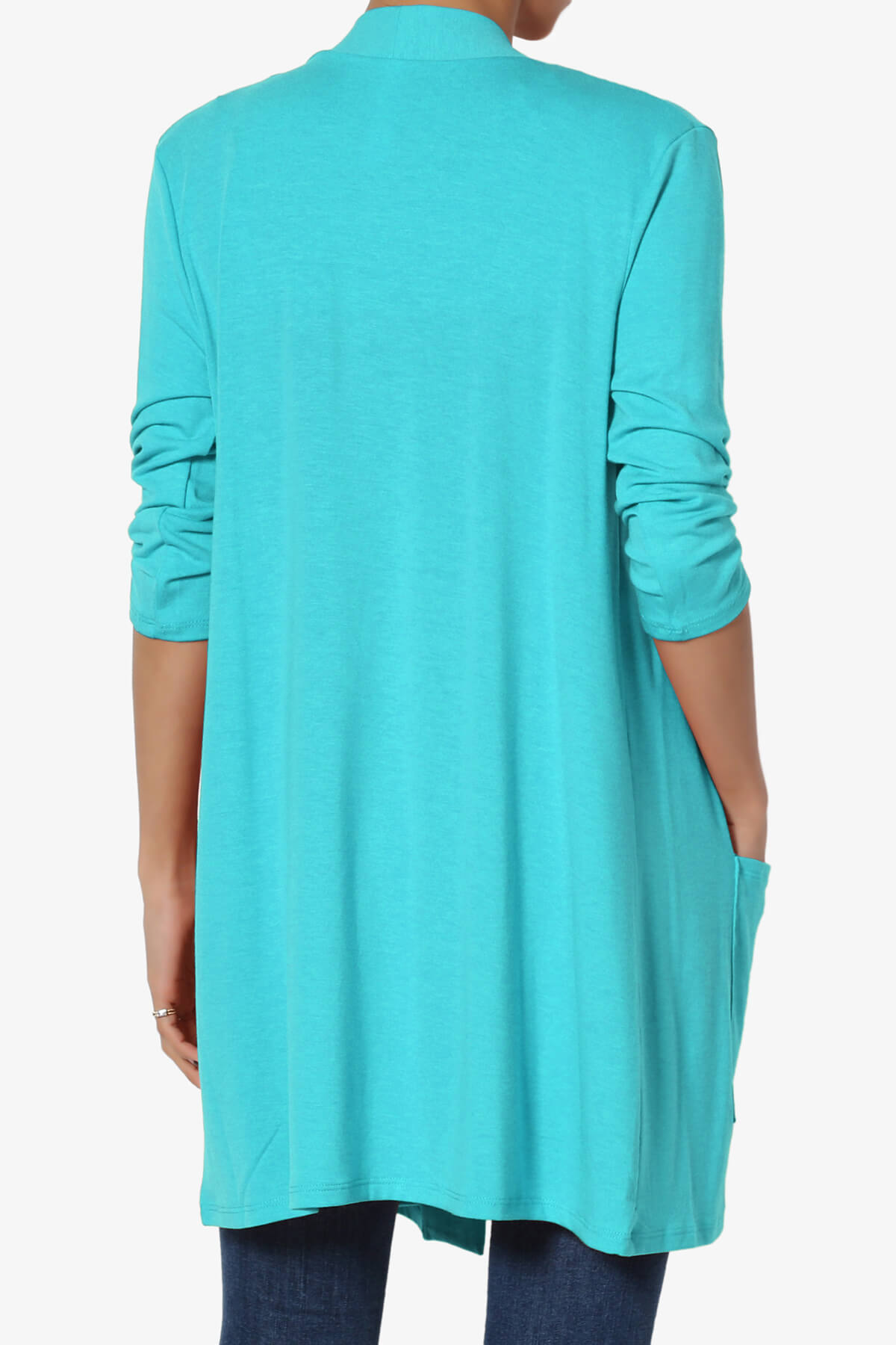 Daday Slouchy Pocket 3/4 Sleeve Cardigan ICE BLUE_2