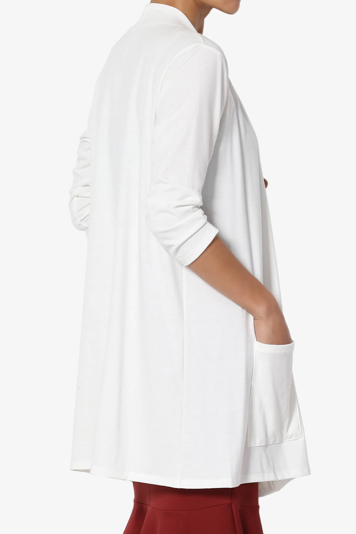 Daday Slouchy Pocket 3/4 Sleeve Cardigan IVORY_4
