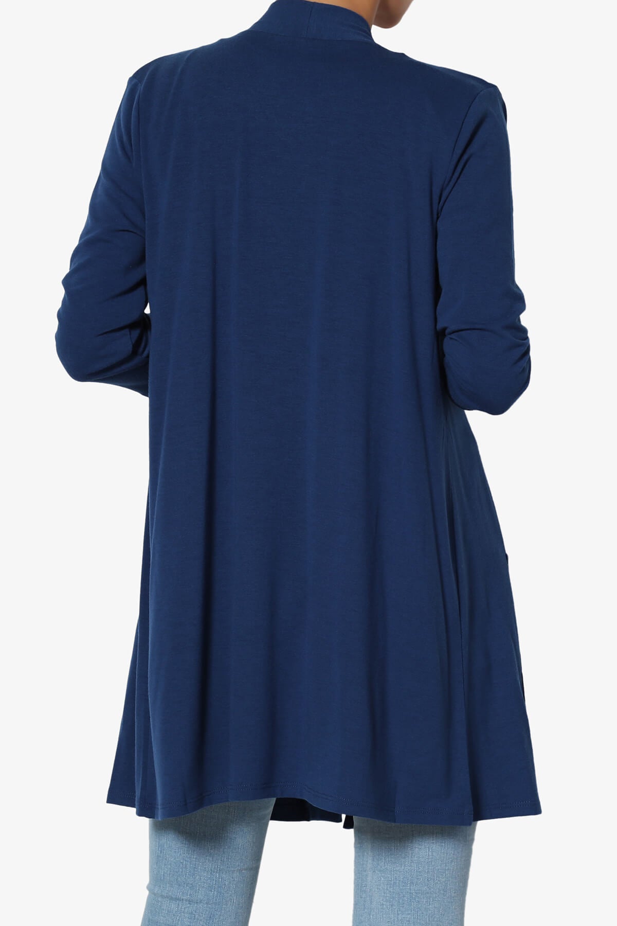 Daday Slouchy Pocket 3/4 Sleeve Cardigan LIGHT NAVY_2