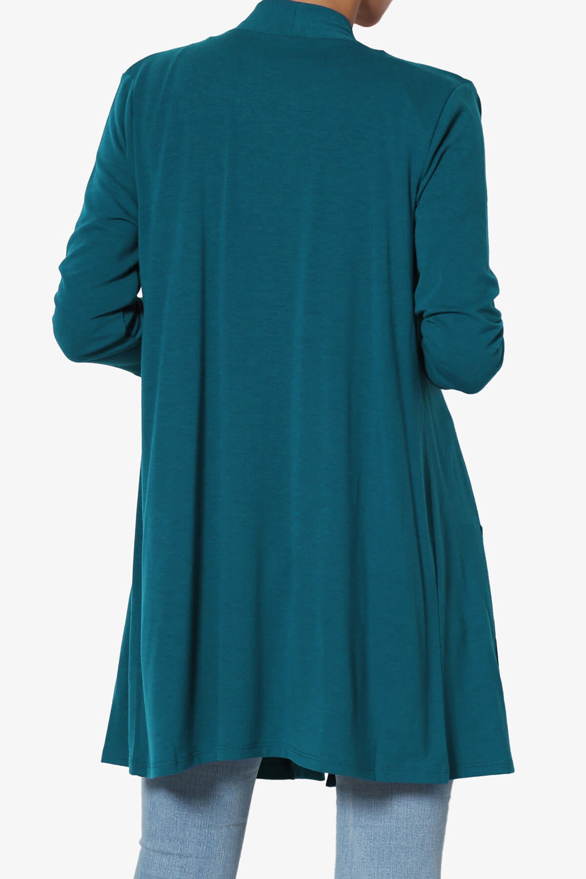 Daday Slouchy Pocket 3/4 Sleeve Cardigan TEAL_2