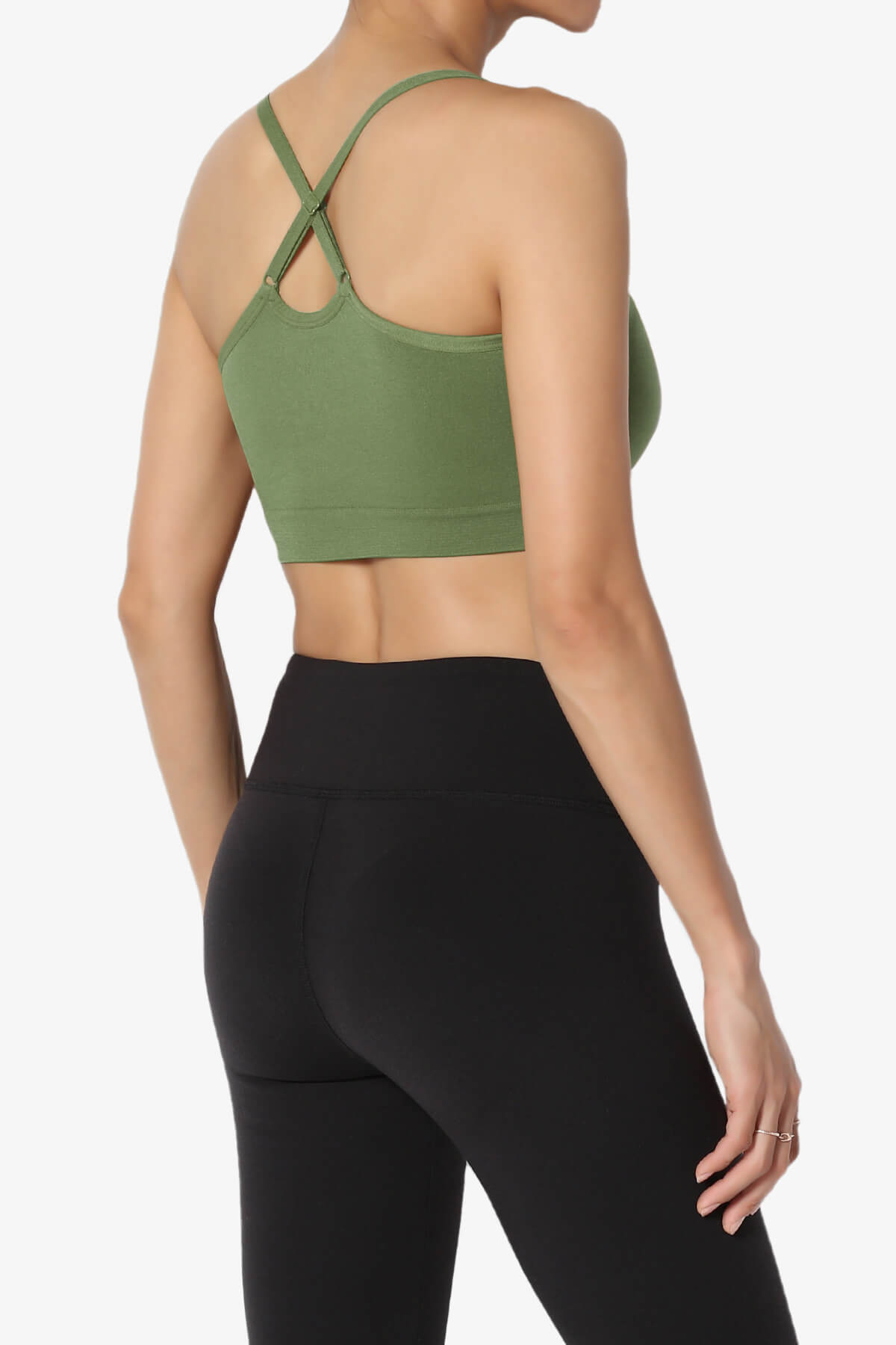 Dassie Padded Cross Back Bra Top ASH OLIVE_4