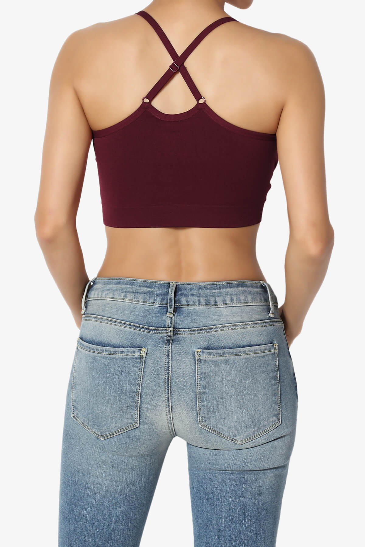 Dassie Padded Cross Back Bra Top DARK BURGUNDY_2