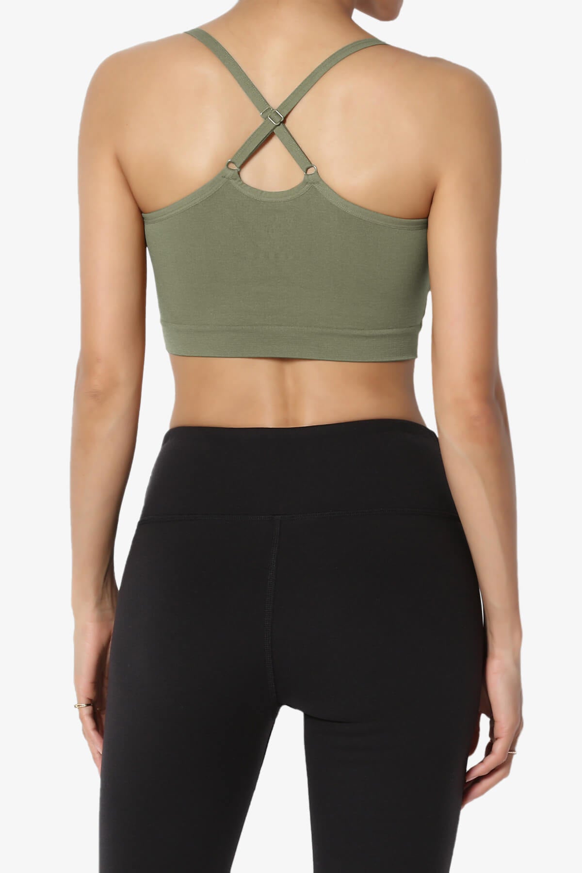 Dassie Padded Cross Back Bra Top DUSTY OLIVE_2