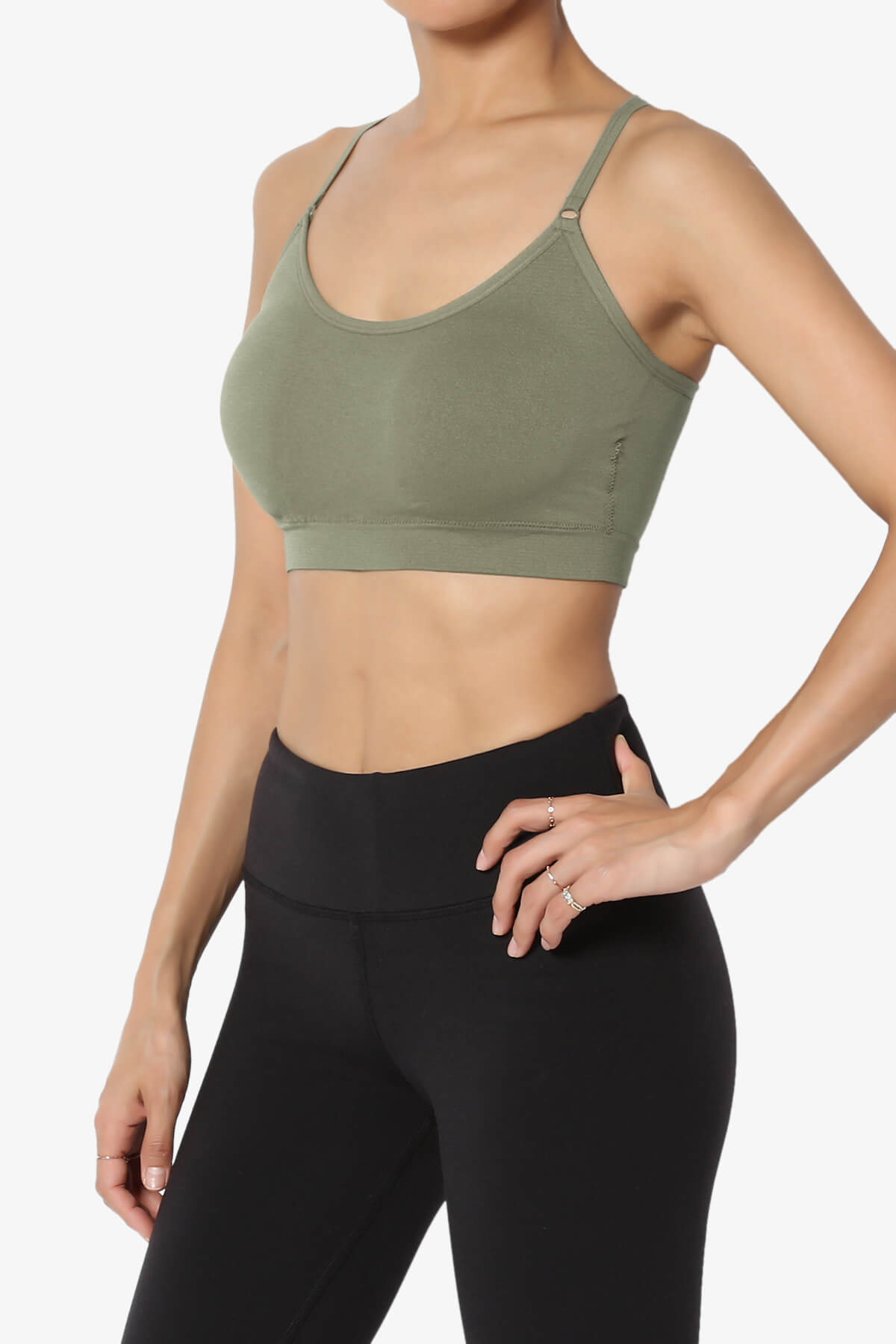 Dassie Padded Cross Back Bra Top DUSTY OLIVE_3