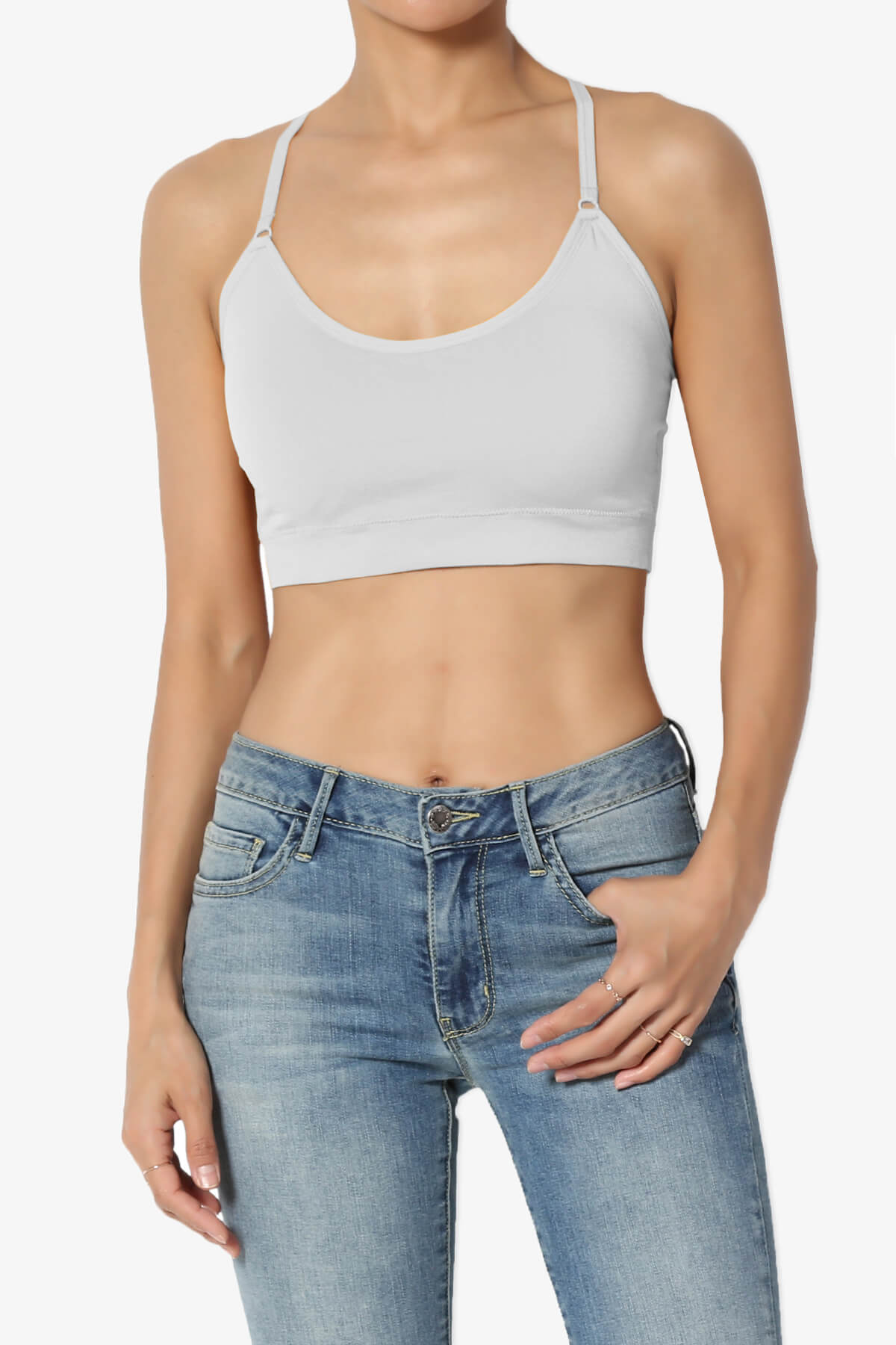 Dassie Padded Cross Back Bra Top GREY MIST_1