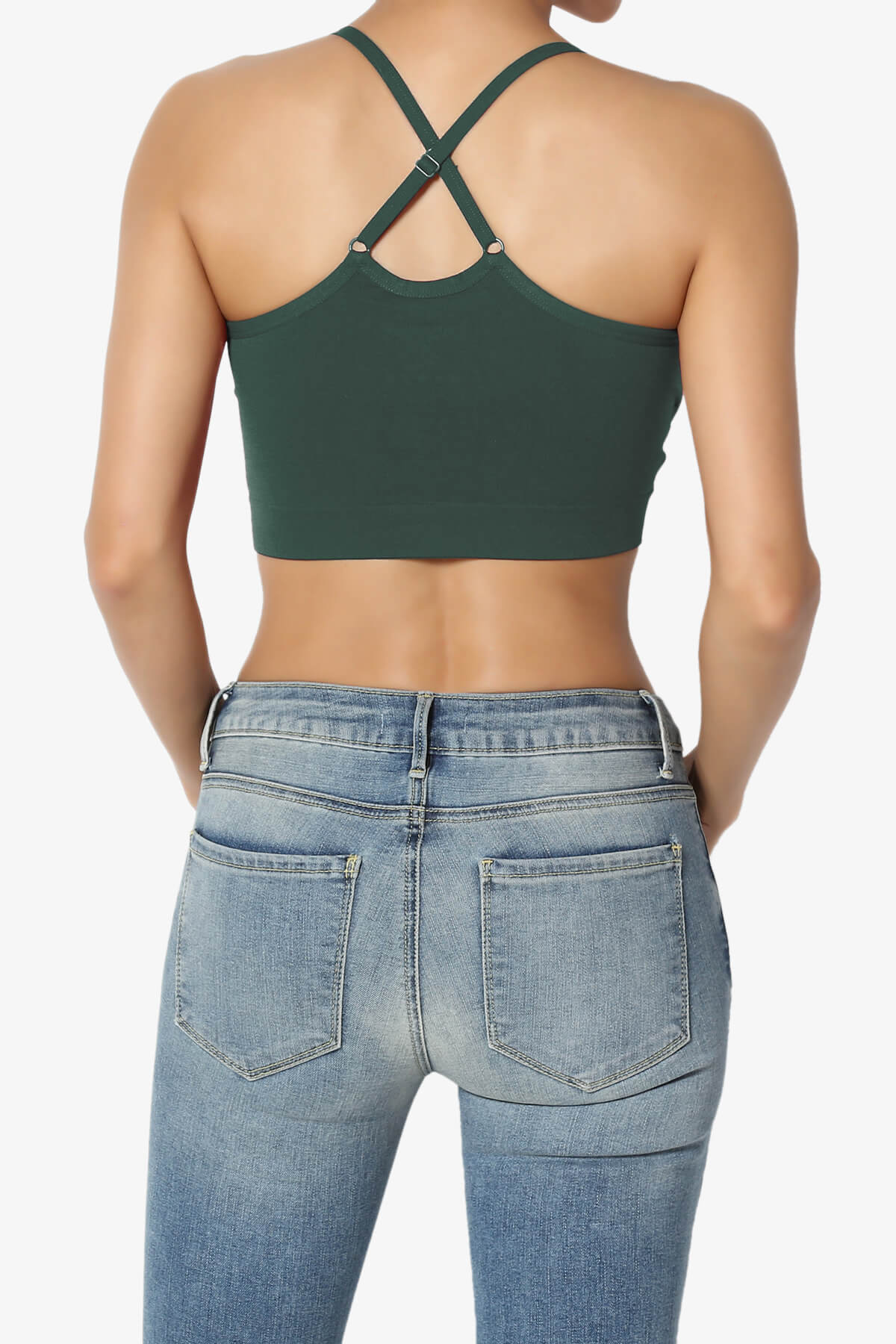 Dassie Padded Cross Back Bra Top HUNTER GREEN_2