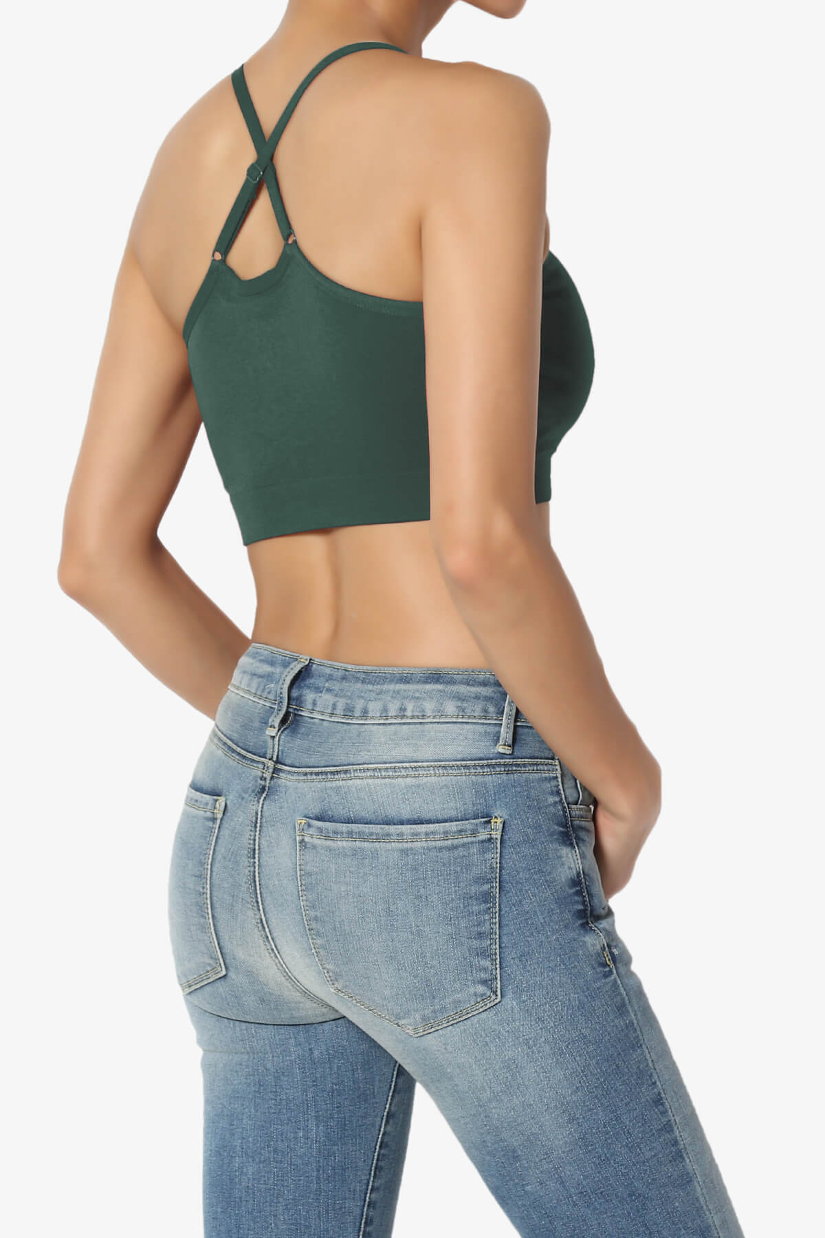Dassie Padded Cross Back Bra Top HUNTER GREEN_4
