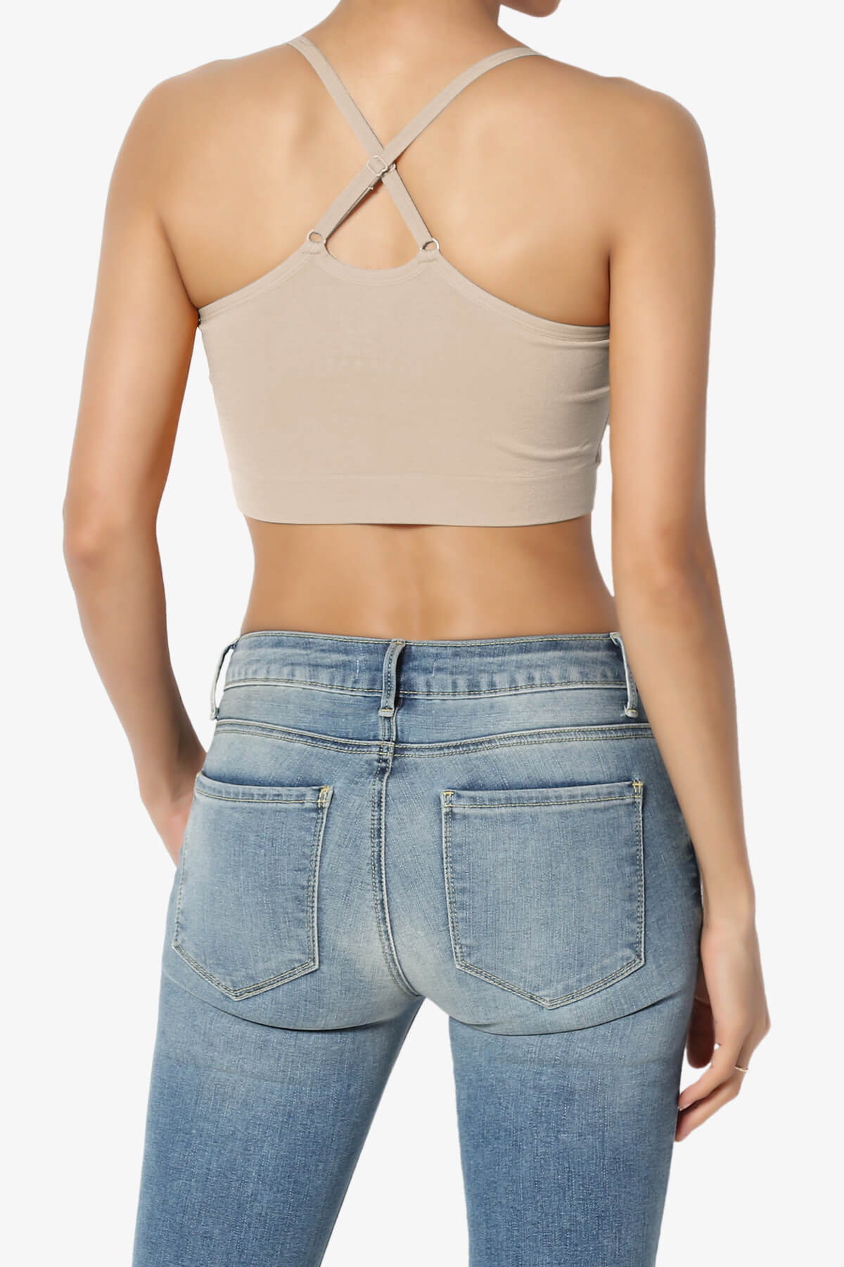 Dassie Padded Cross Back Bra Top LIGHT MOCHA_2