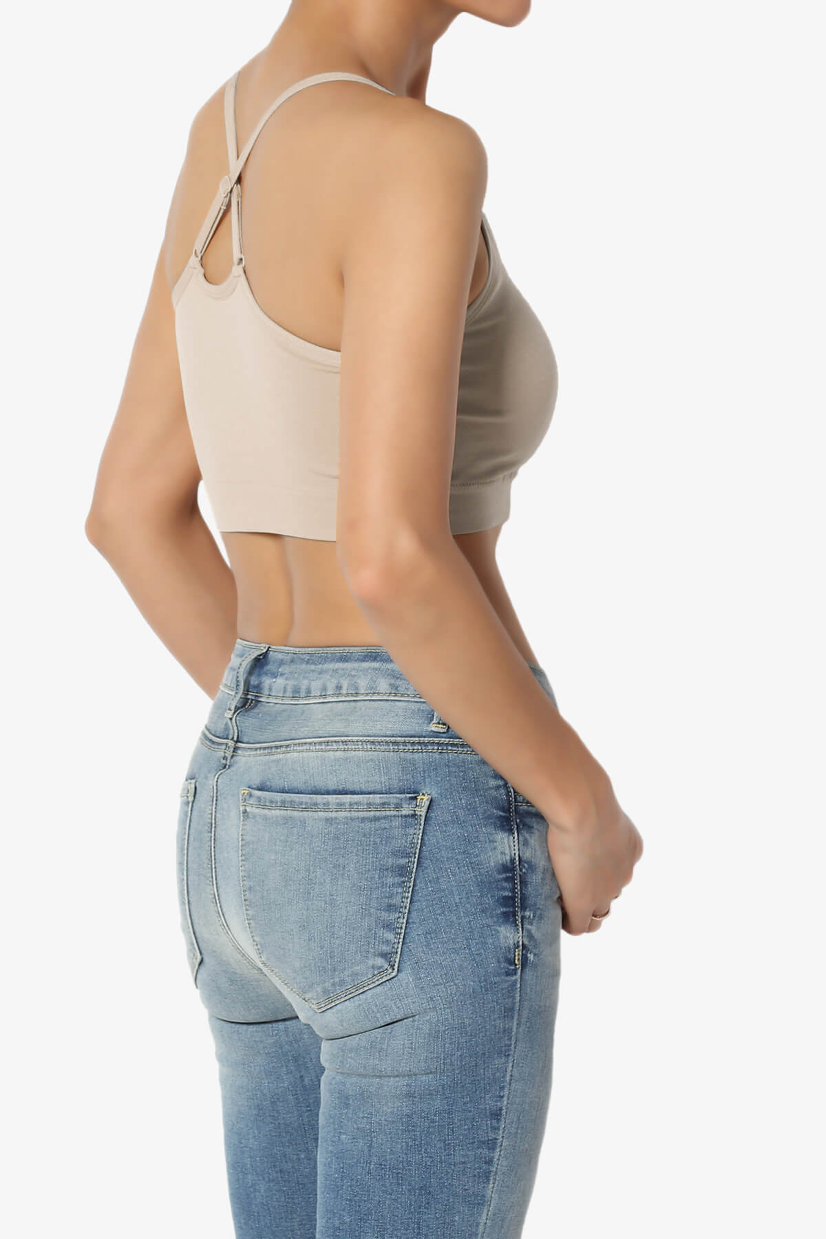 Dassie Padded Cross Back Bra Top LIGHT MOCHA_4