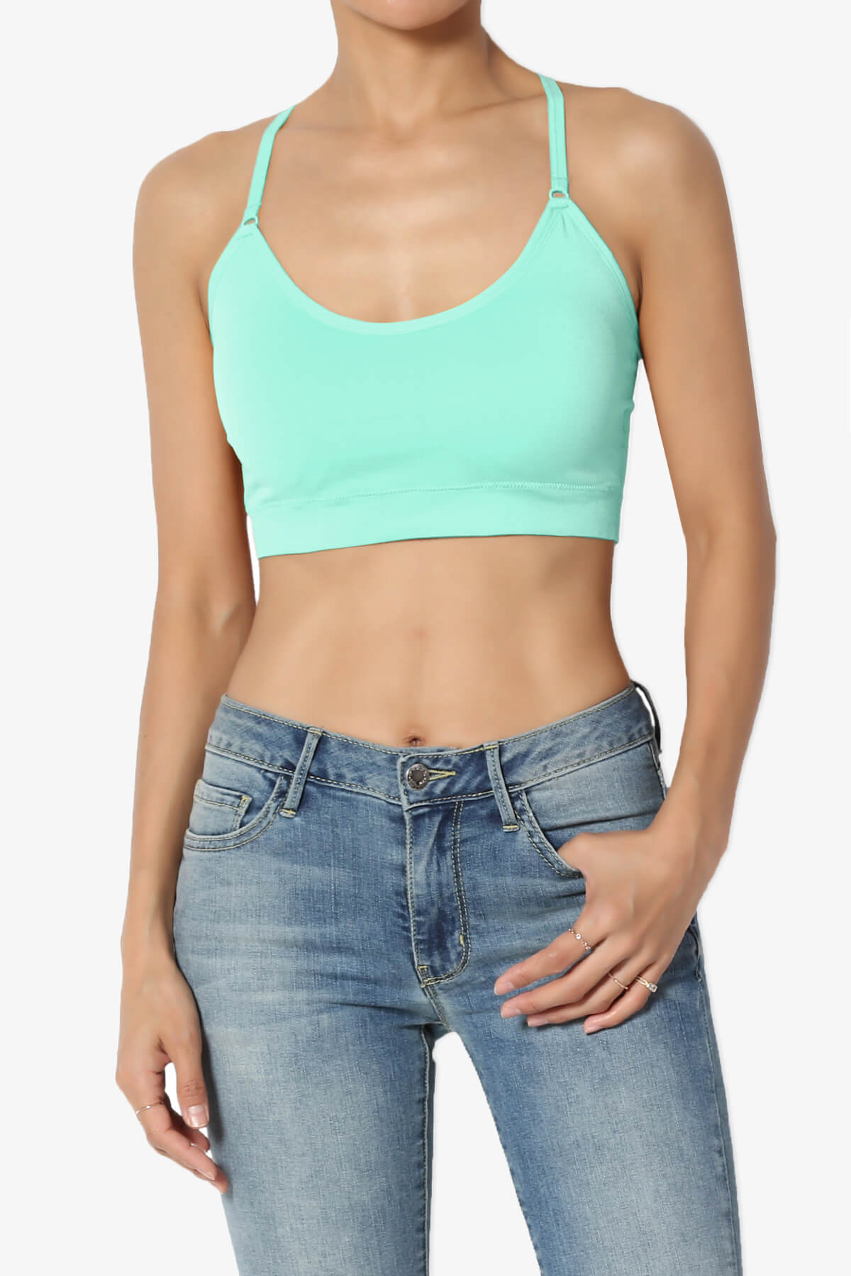 Dassie Padded Cross Back Bra Top MINT_1