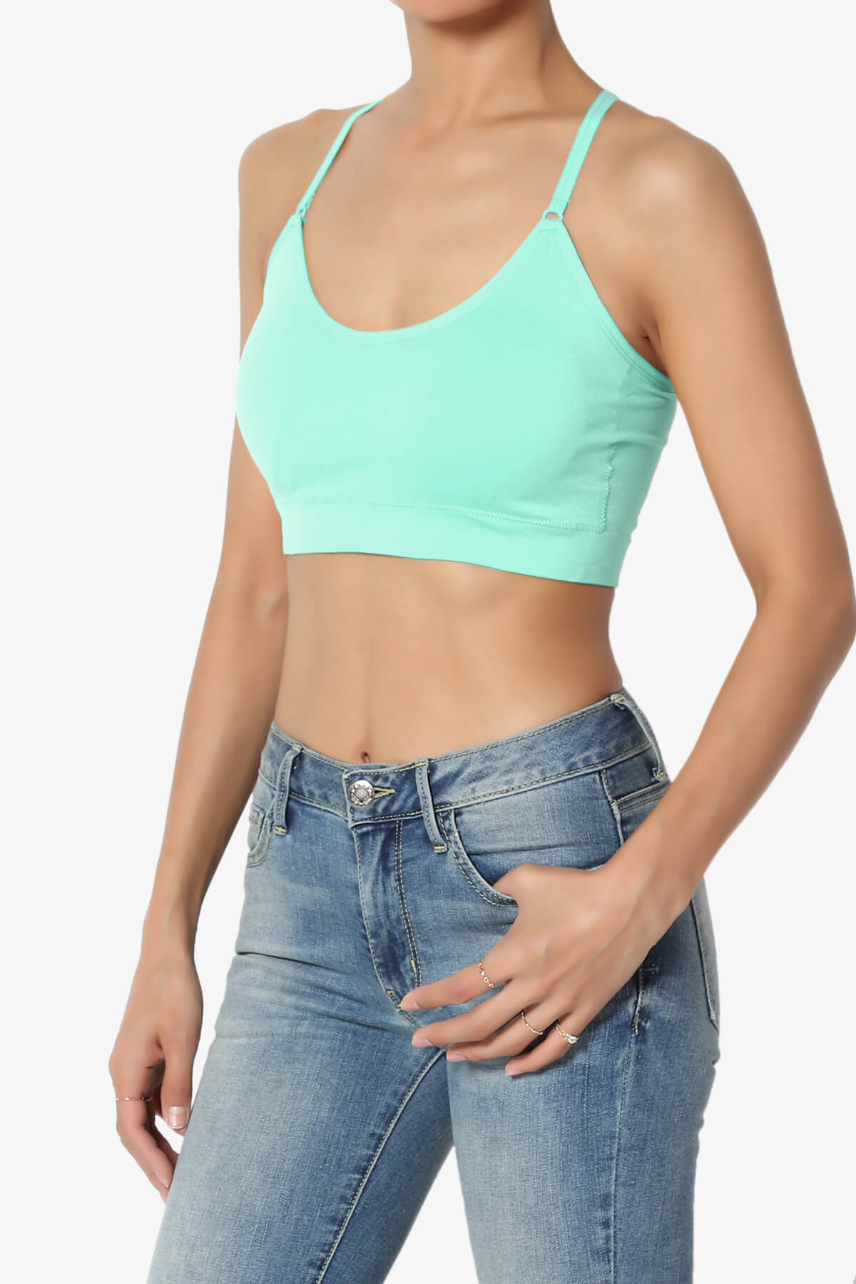 Dassie Padded Cross Back Bra Top MINT_3