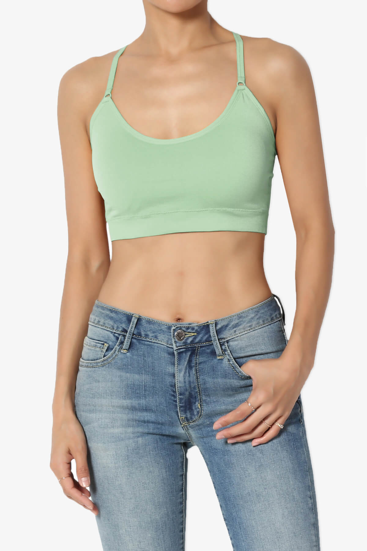 Dassie Padded Cross Back Bra Top MOSS_1