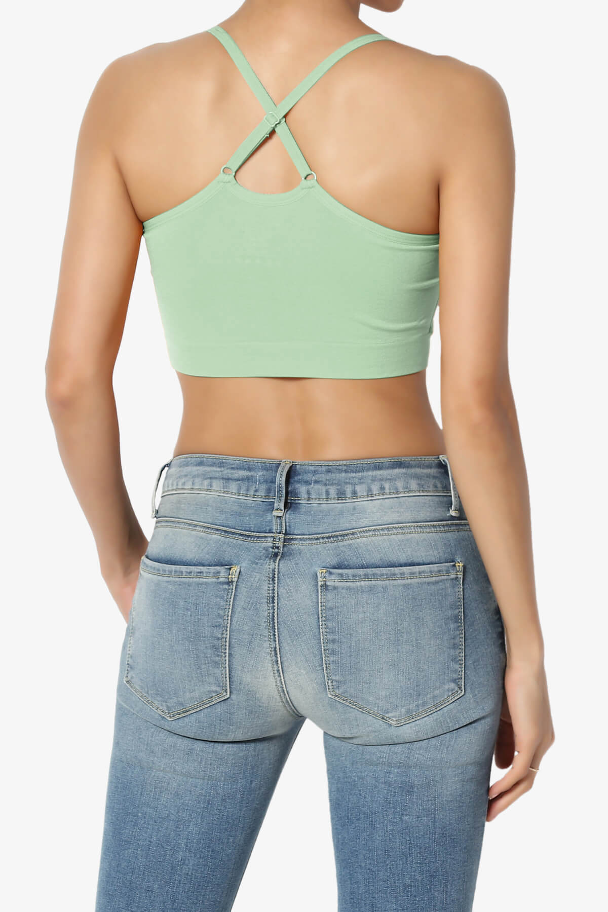 Dassie Padded Cross Back Bra Top MOSS_2