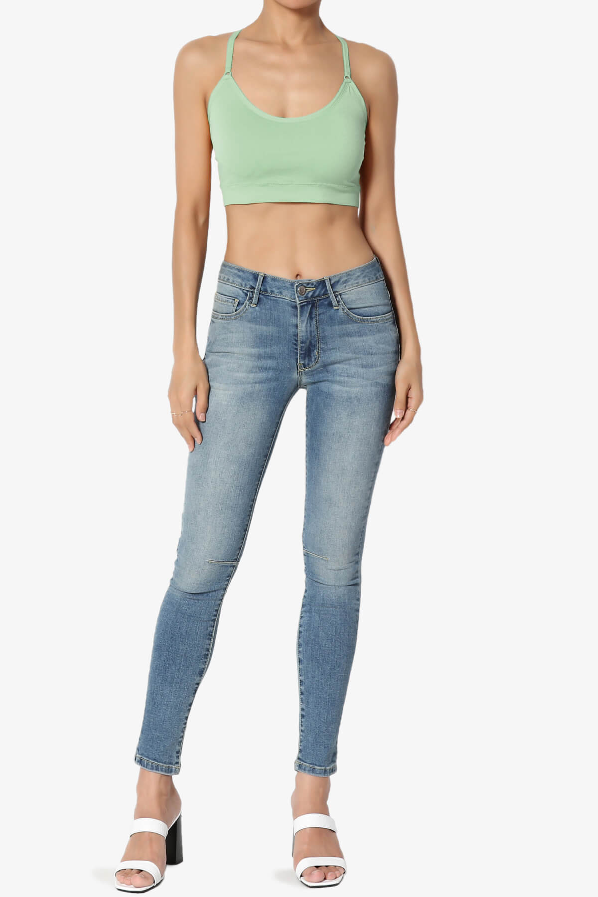 Dassie Padded Cross Back Bra Top MOSS_6