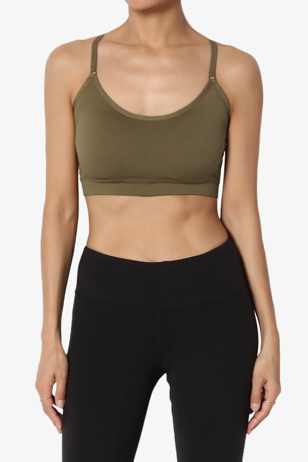 Dassie Padded Cross Back Bra Top OLIVE KHAKI_1