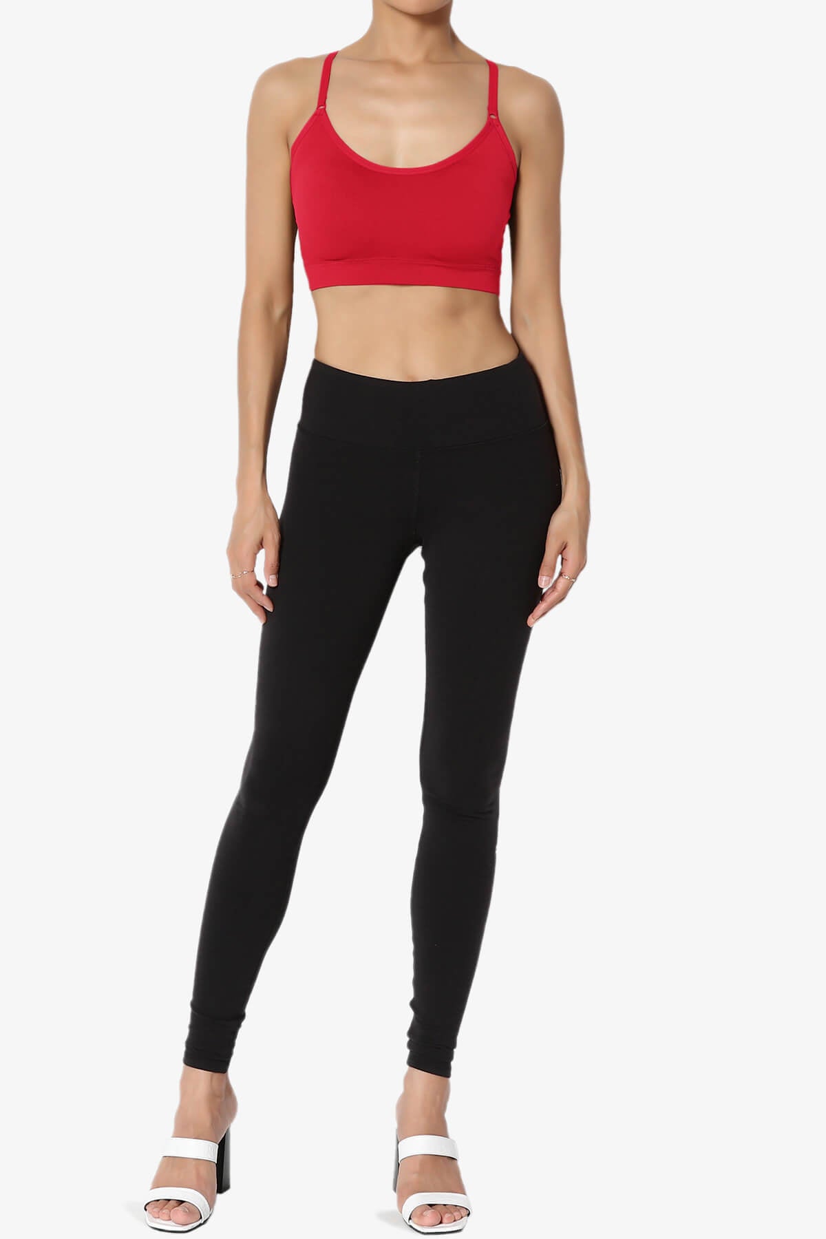 Dassie Padded Cross Back Bra Top RED_6