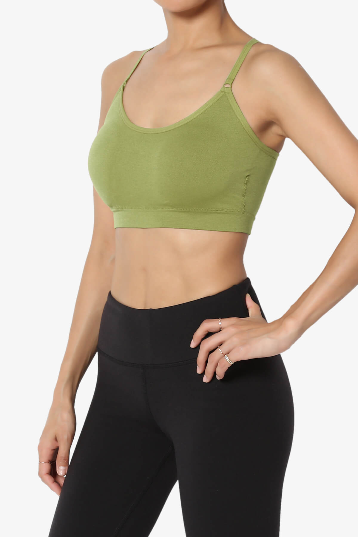 Dassie Padded Cross Back Bra Top SAGE_3