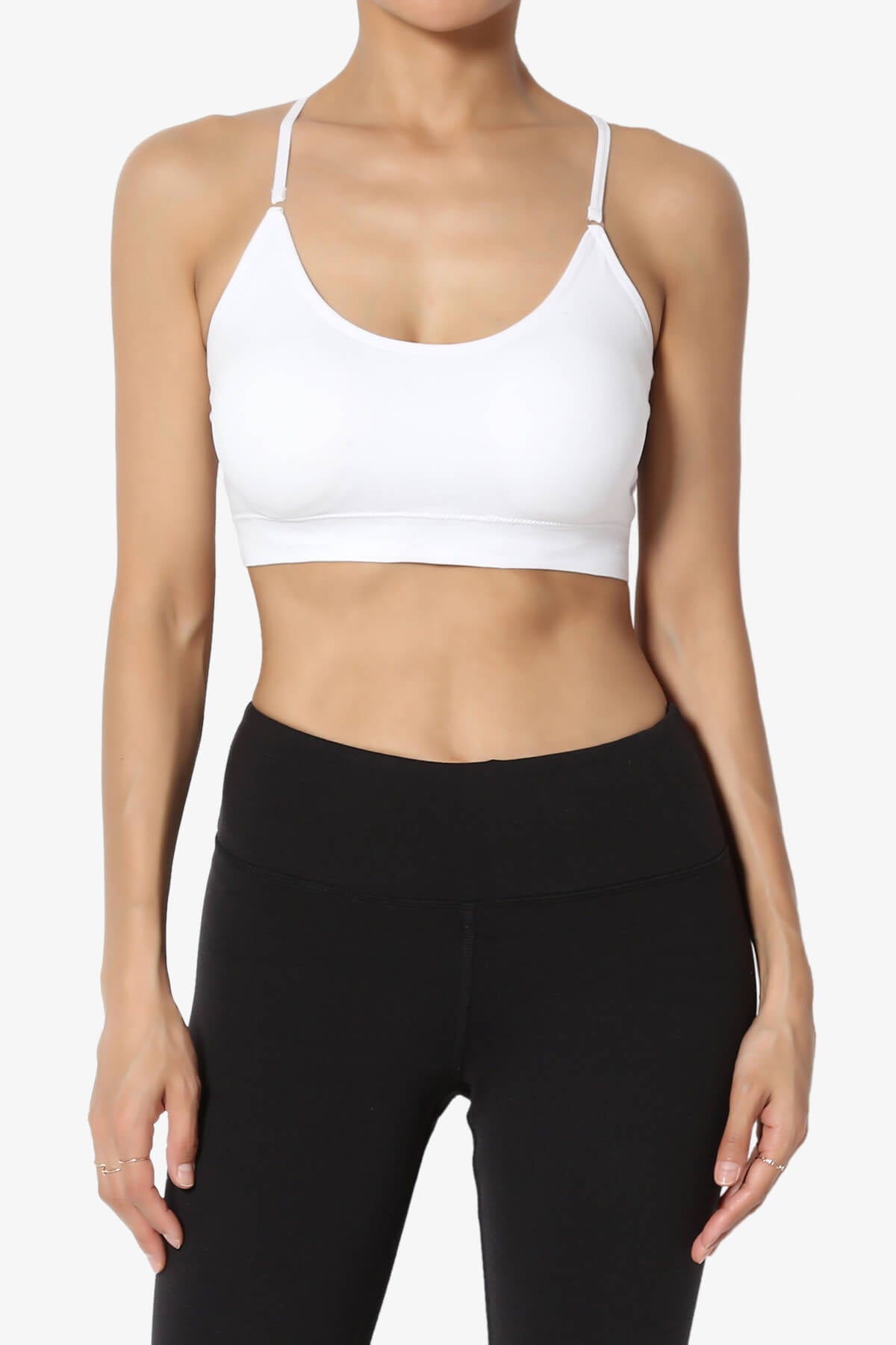 Dassie Padded Cross Back Bra Top WHITE_1