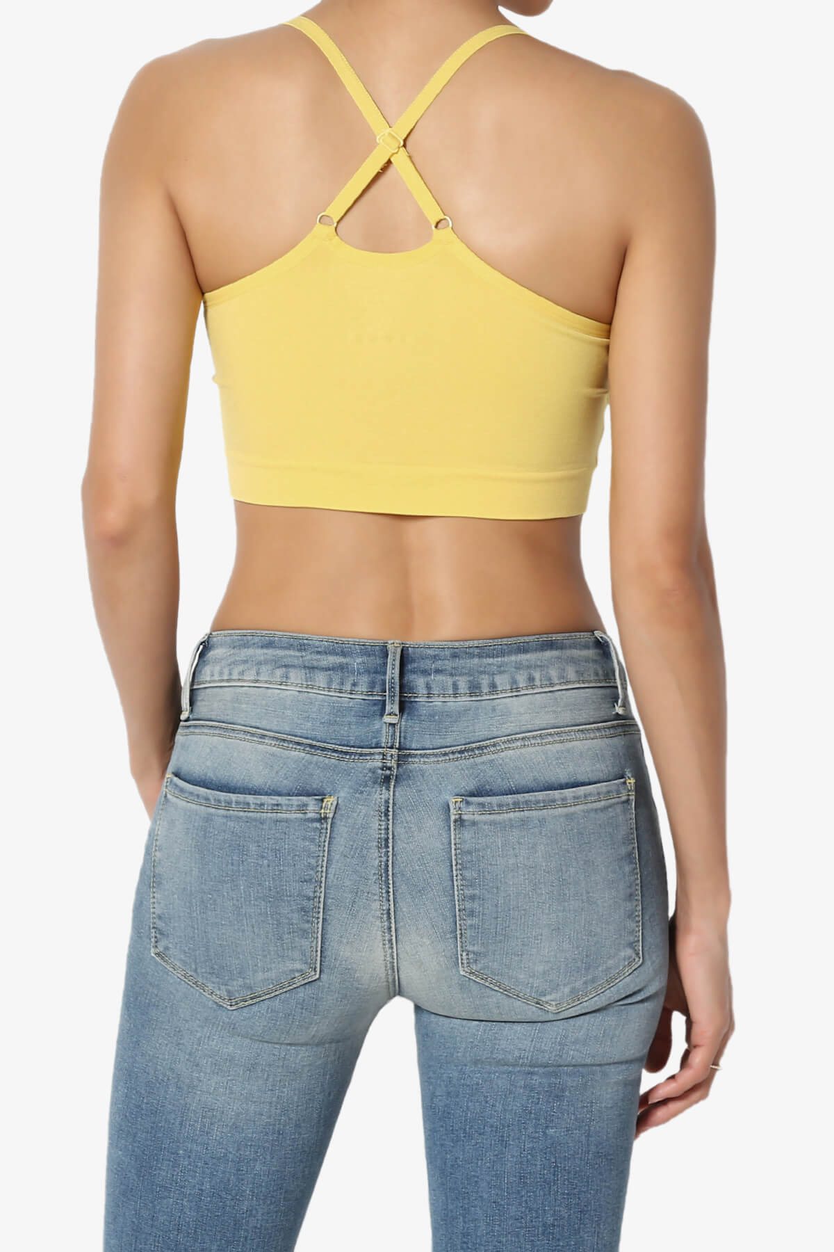 Dassie Padded Cross Back Bra Top YELLOW_2