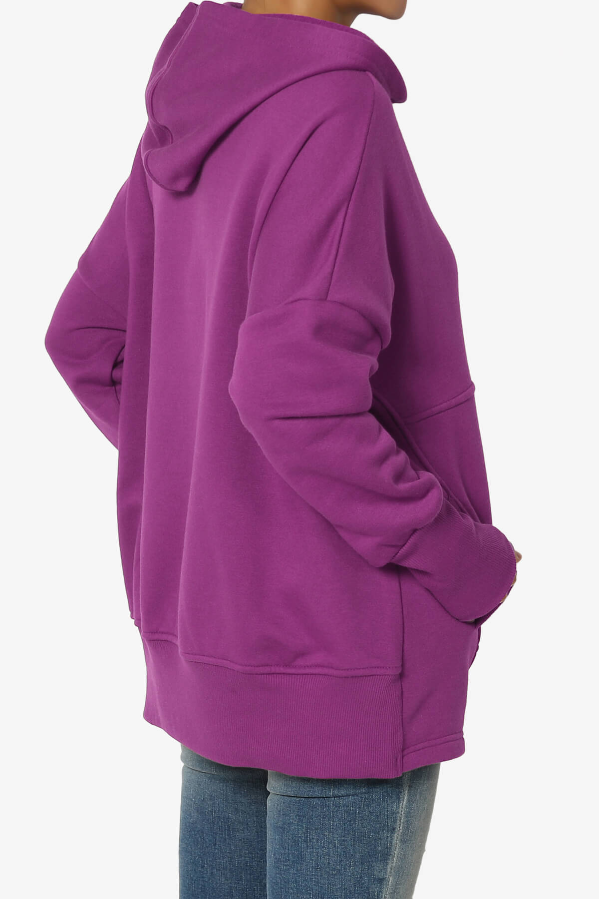 Destene Button V-Neck Hoodie LIGHT PLUM_4