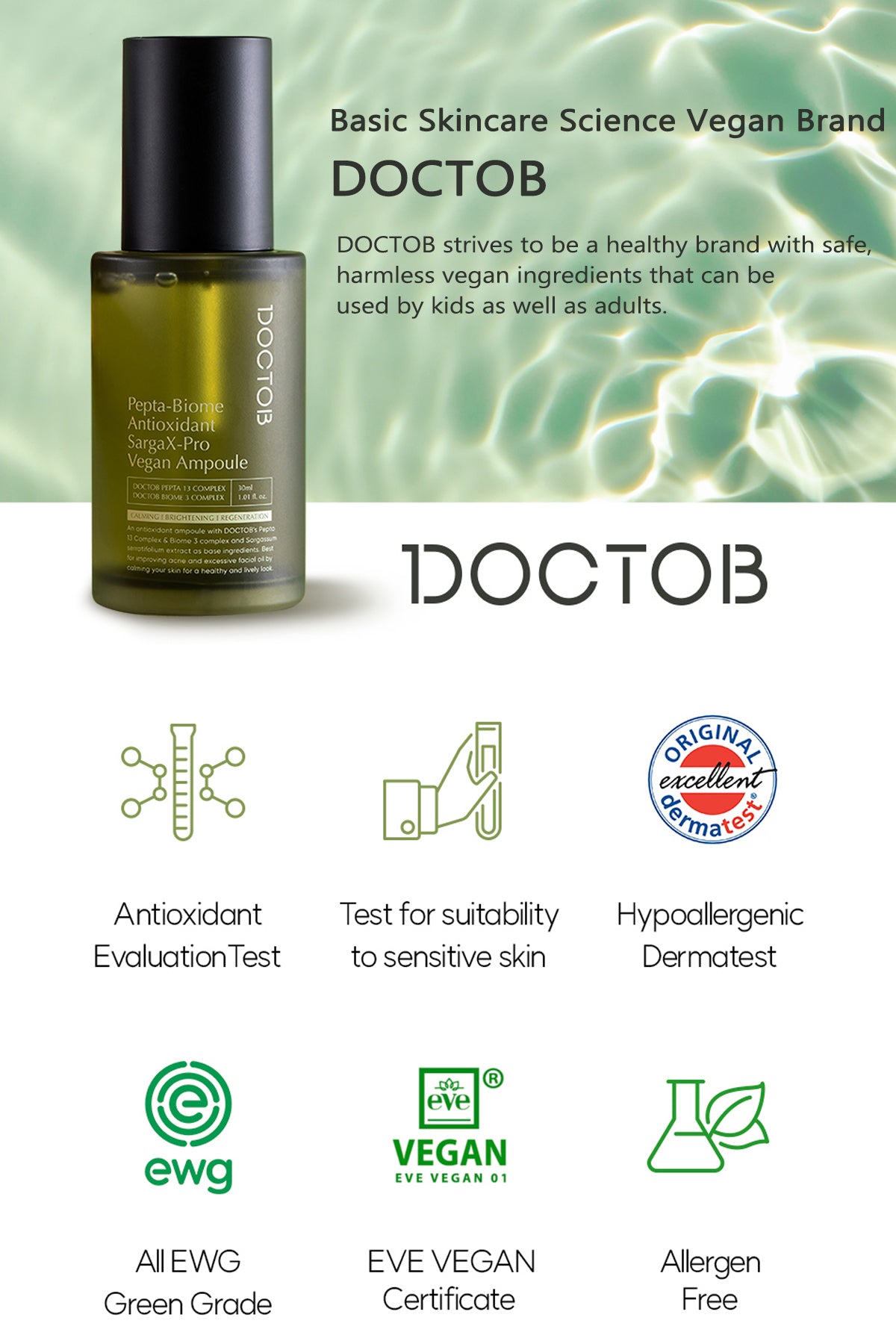 DOCTOB Pepta-Biome Antioxidant SargaX-Pro Vegan Ampoule 30ml/1.01 fl.oz