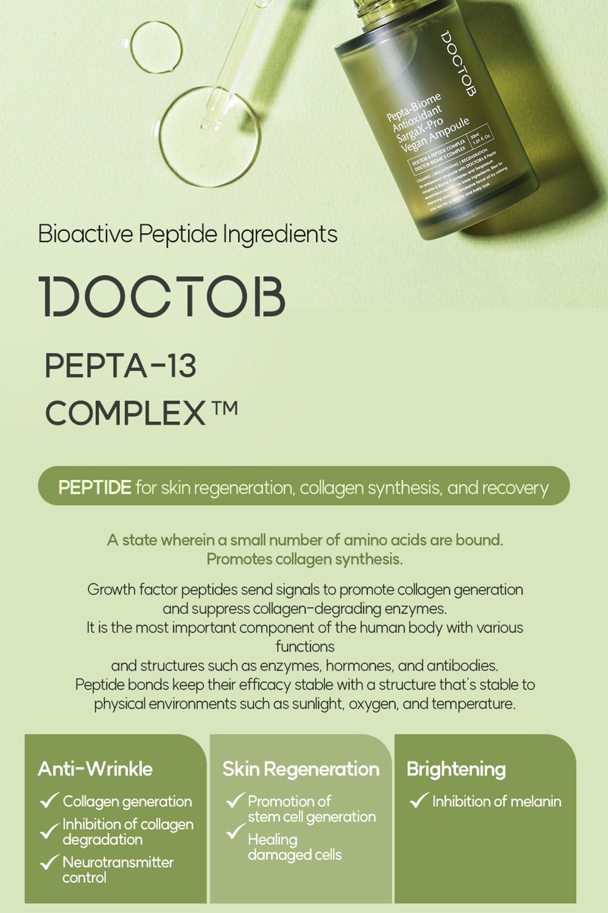 DOCTOB Pepta-Biome Antioxidant SargaX-Pro Vegan Ampoule 30ml/1.01 fl.oz