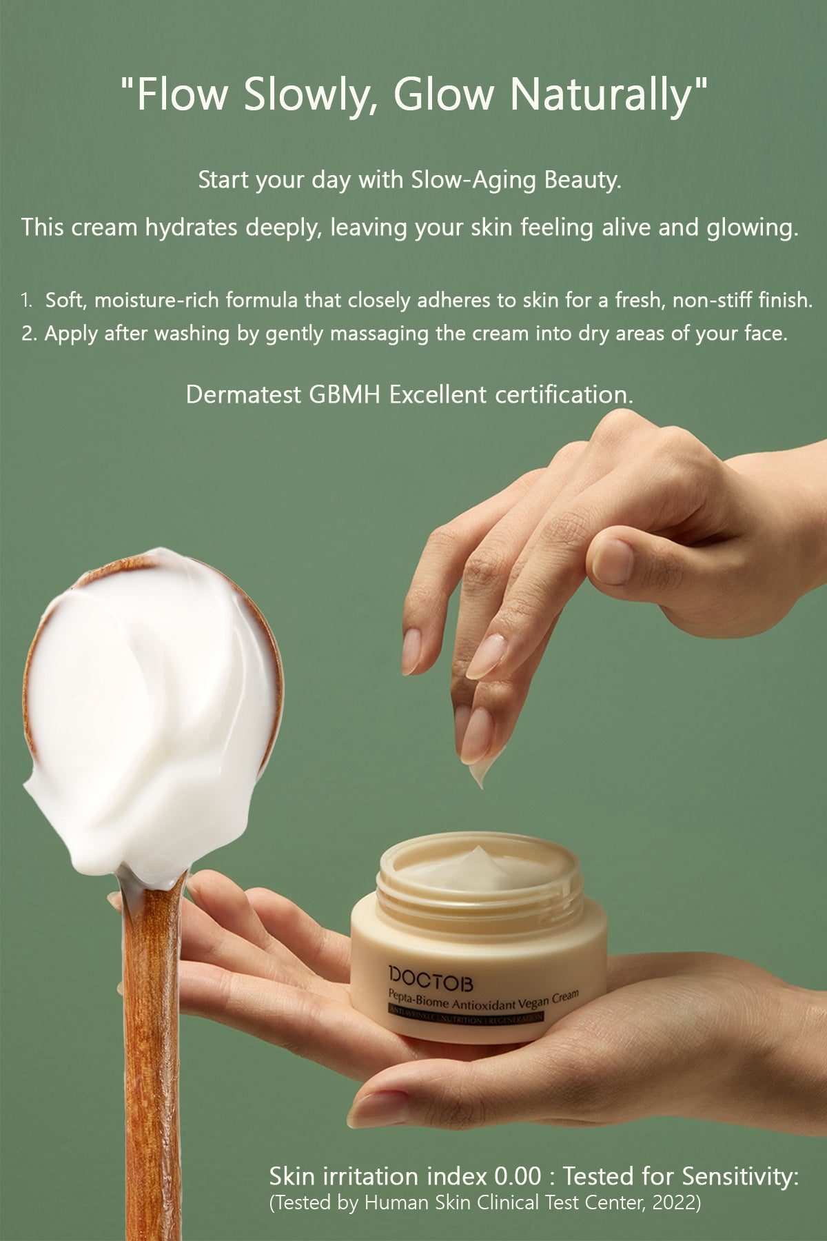 DOCTOB Pepta-Biome Antioxidant Vegan Cream 50ml/1.69 oz – Anti-Aging, Hydration & Skin Repair with Edelweiss Extract, 8 Peptides, 3 Types of Biome & Ceramide NP