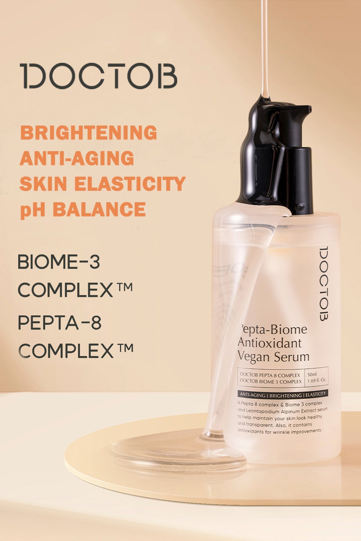 DOCTOB Pepta-Biome Antioxidant Vegan Serum 50ml/1.69 fl.oz