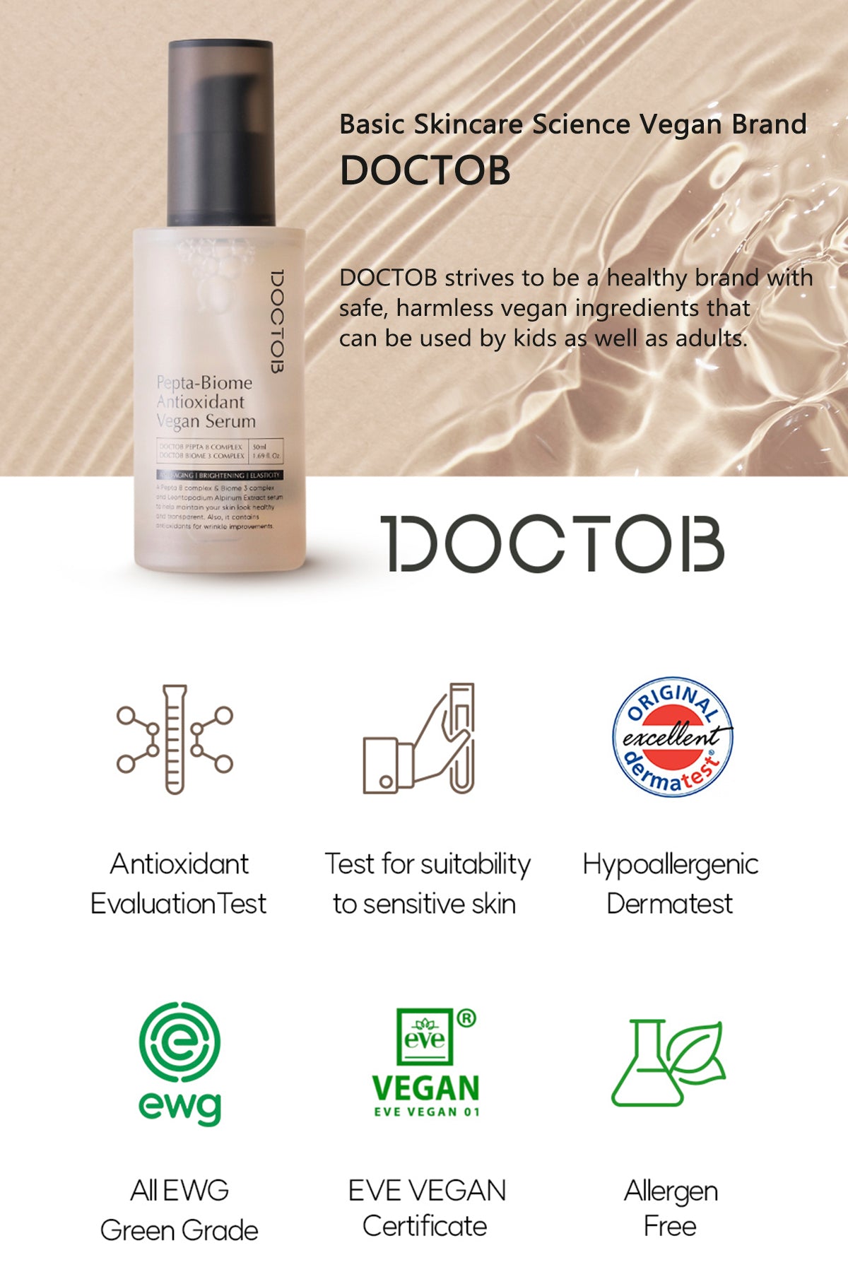 DOCTOB Pepta-Biome Antioxidant Vegan Serum 50ml/1.69 fl.oz