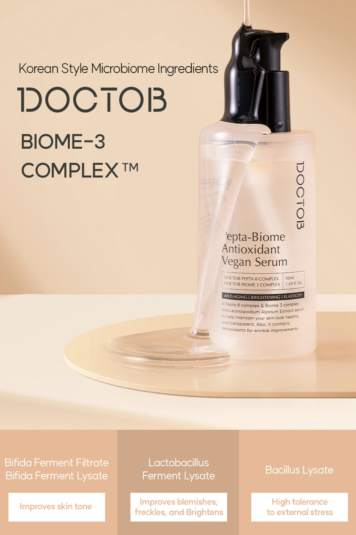 DOCTOB Pepta-Biome Antioxidant Vegan Serum 50ml/1.69 fl.oz