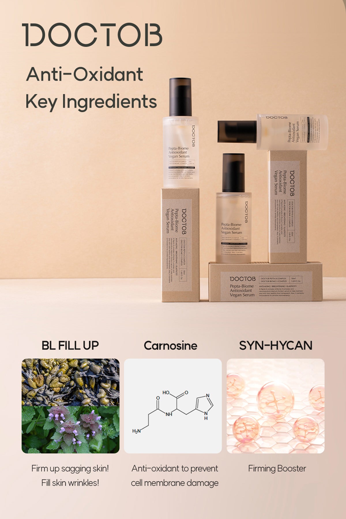 DOCTOB Pepta-Biome Antioxidant Vegan Serum 50ml/1.69 fl.oz