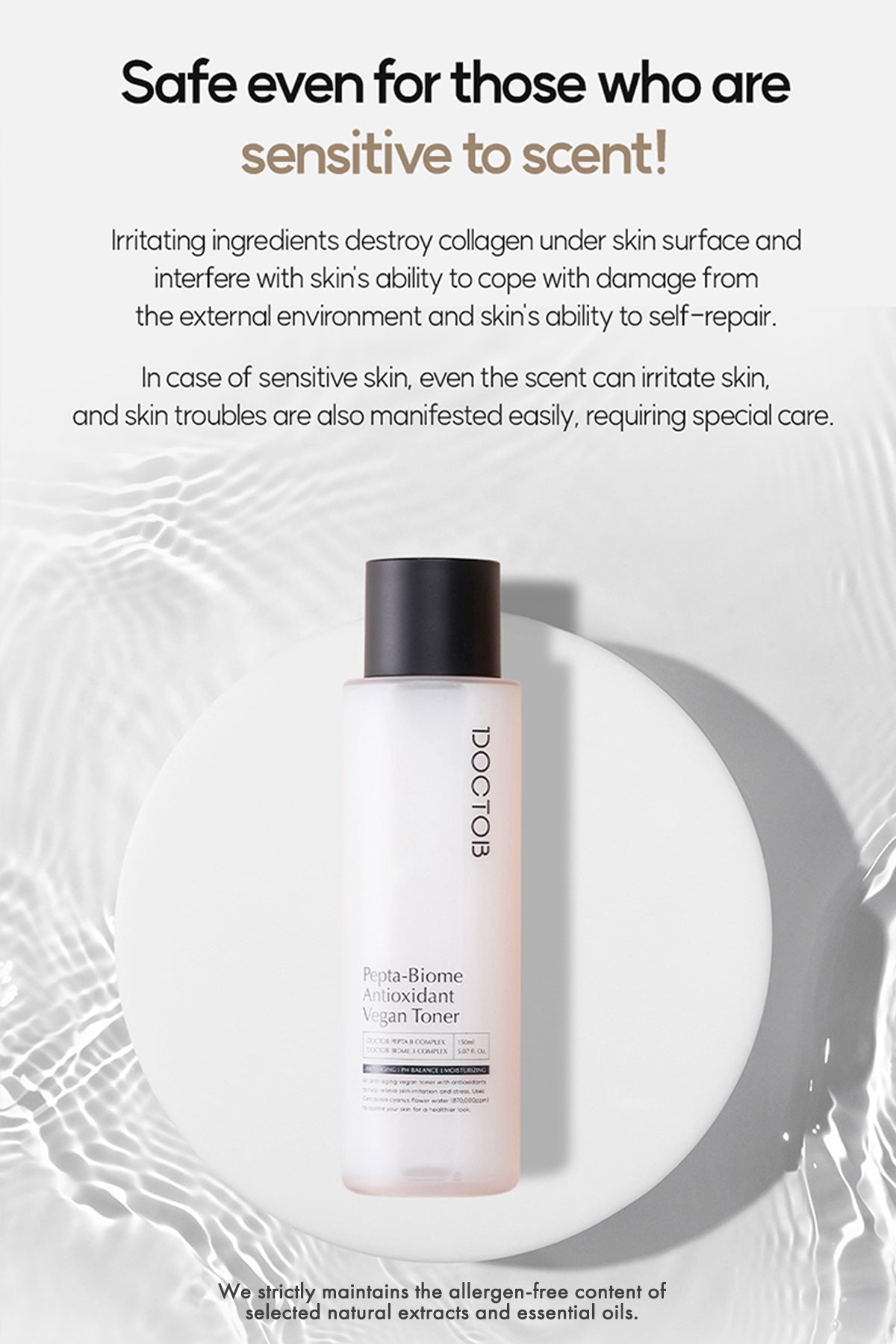 DOCTOB Pepta-Biome Antioxidant Vegan Toner 150ml//5.07 fl.oz Hydrate, Balance & Strengthen Your Skin