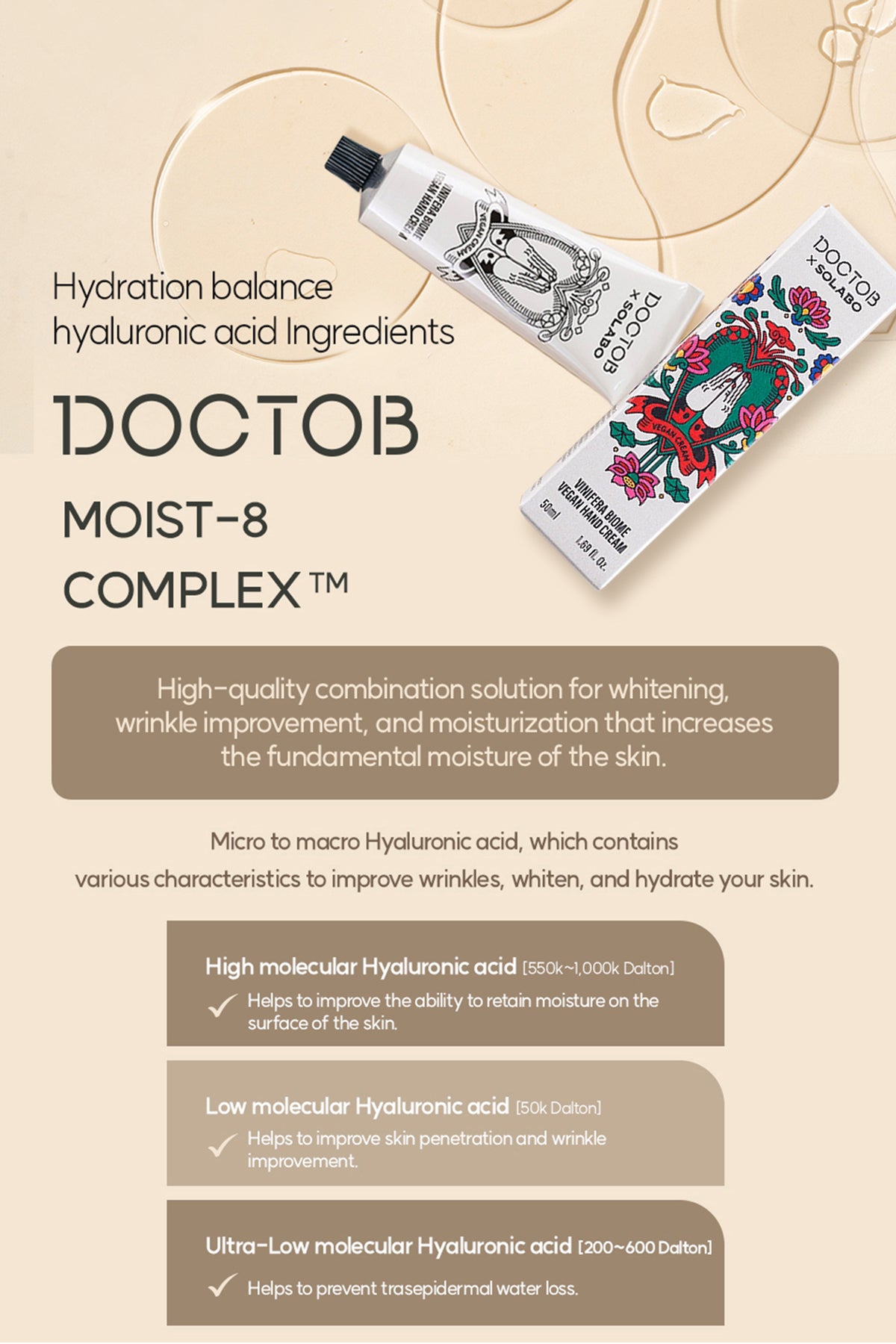 DOCTOB Vinifera Biome Vegan Hand Cream 50ml/1.69 fl.oz