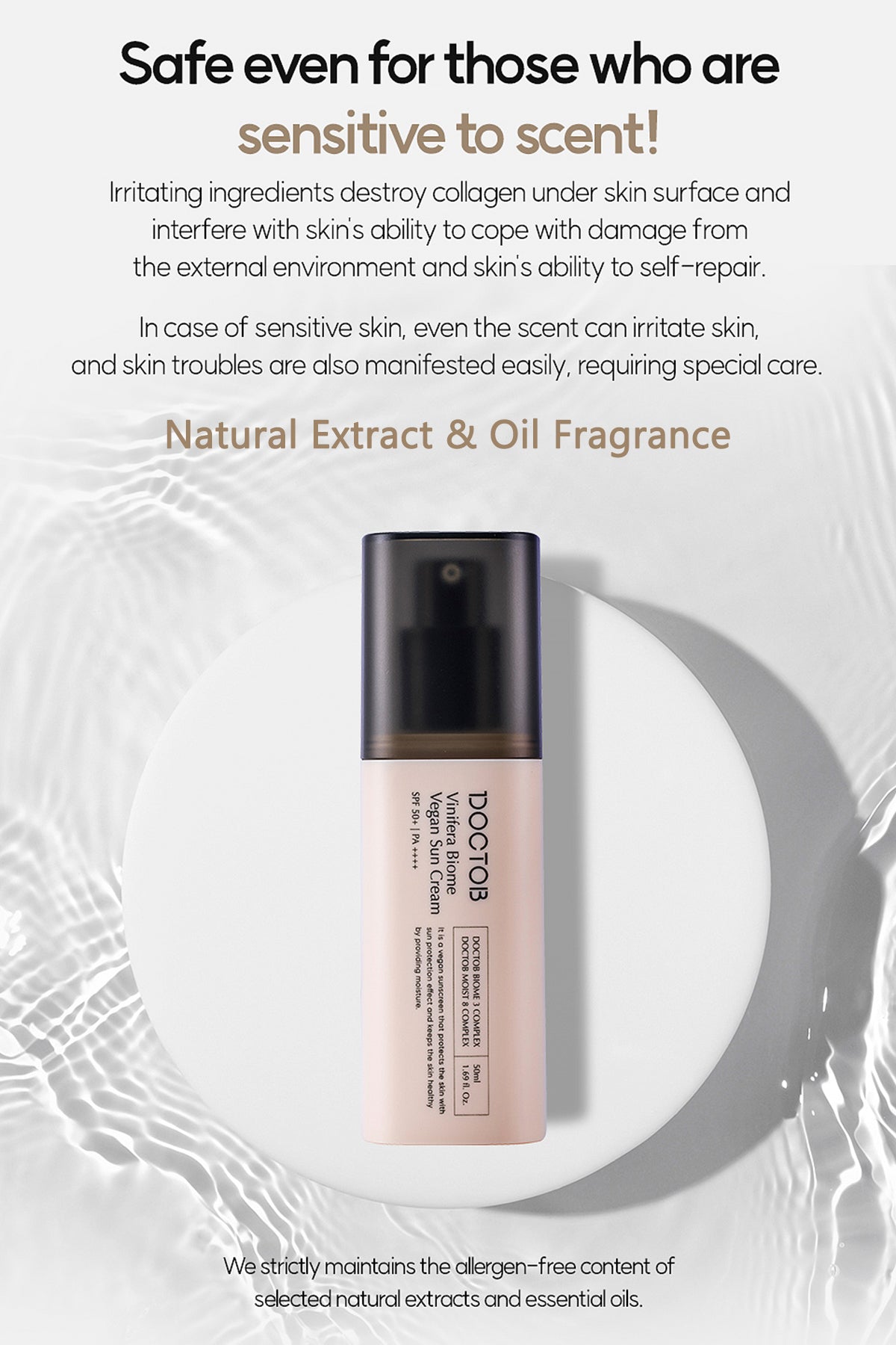 DOCTOB Vinifera Biome Vegan Sun Cream SPF 50+ PA ++++ 50ml Healthy Sunscreen