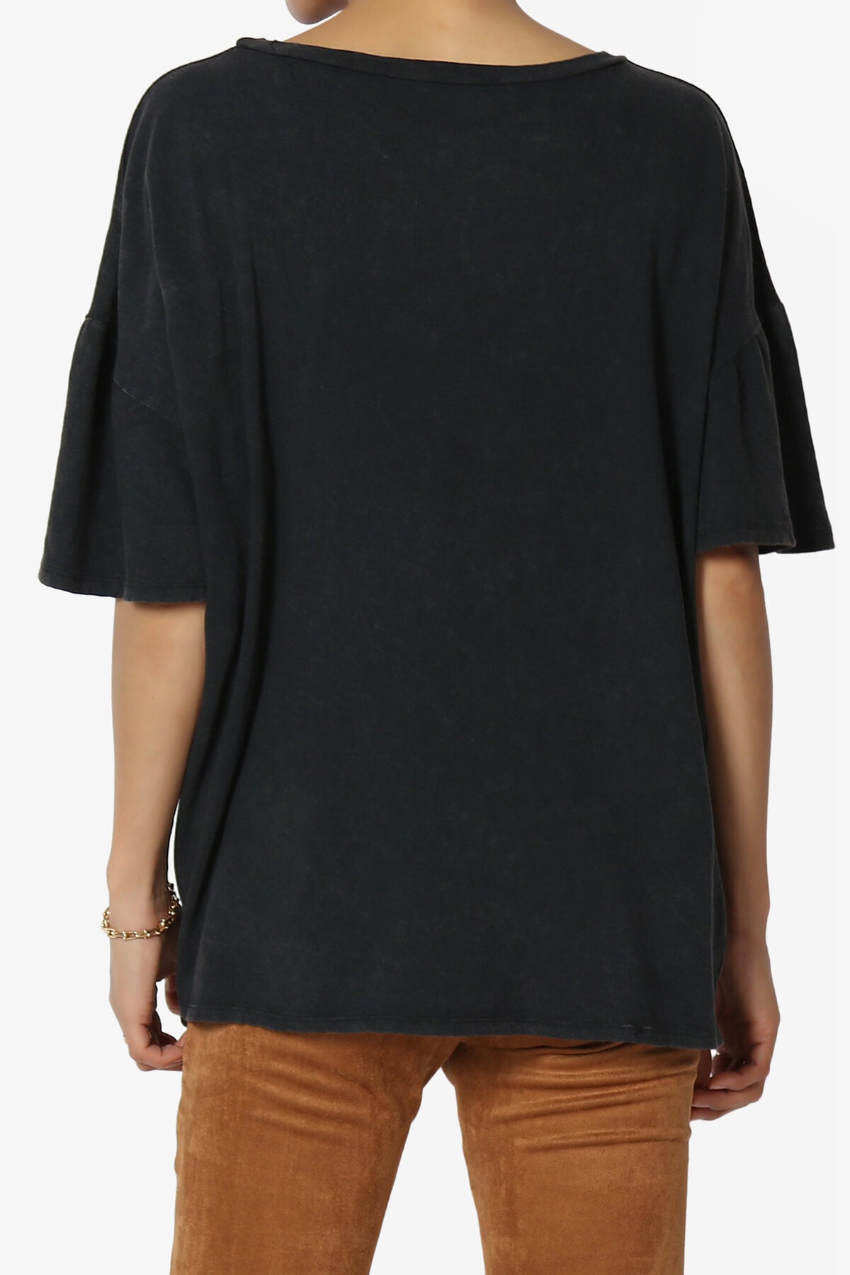 Dragon Print Washed Cotton Oversized T-Shirt BLACK_2