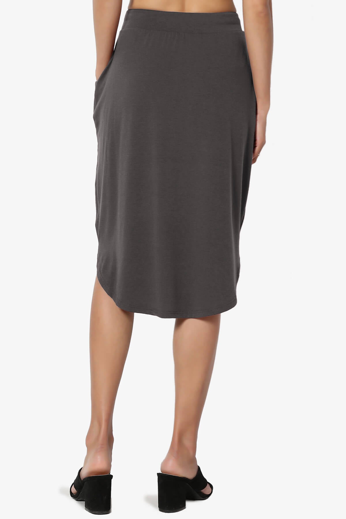 Eclipse Drawstring Midi Skirt ASH GREY_2