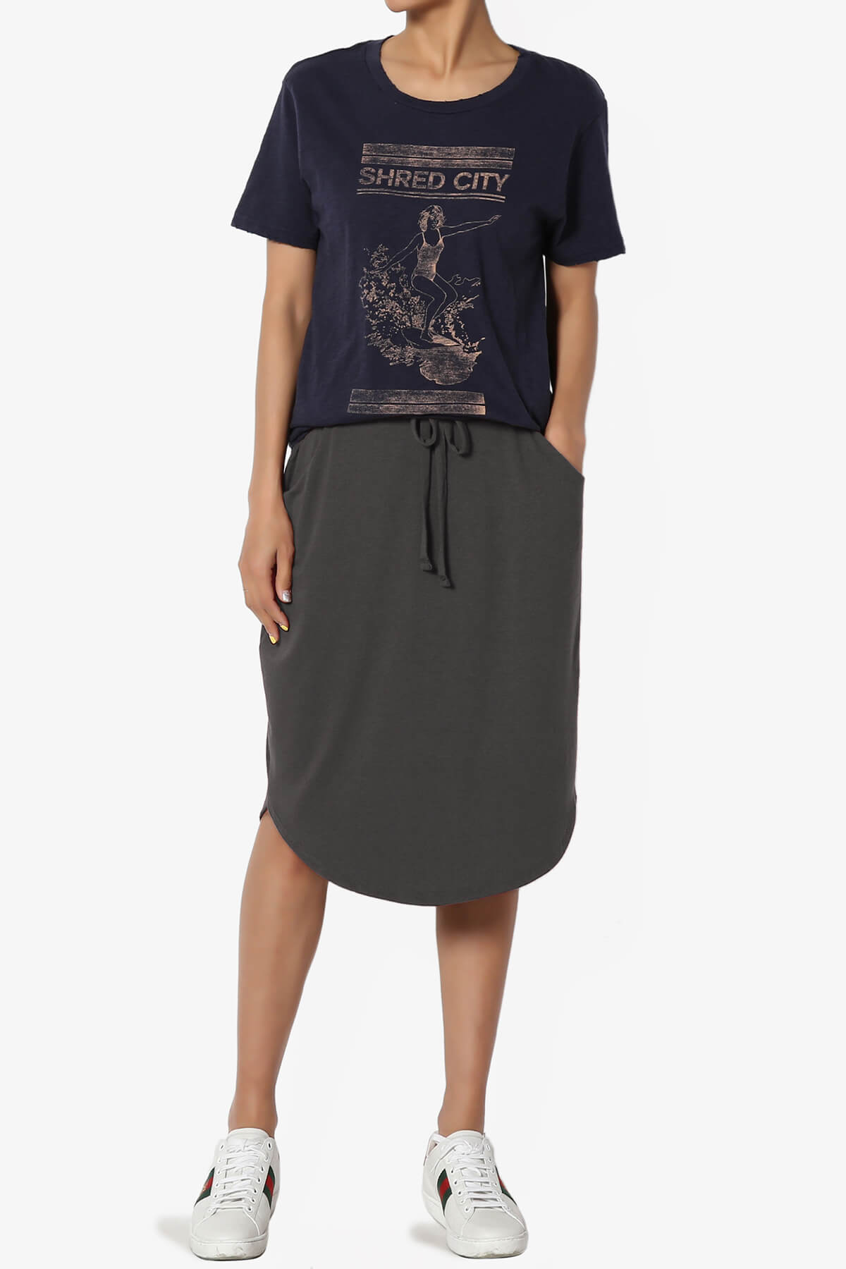 Eclipse Drawstring Midi Skirt ASH GREY_6