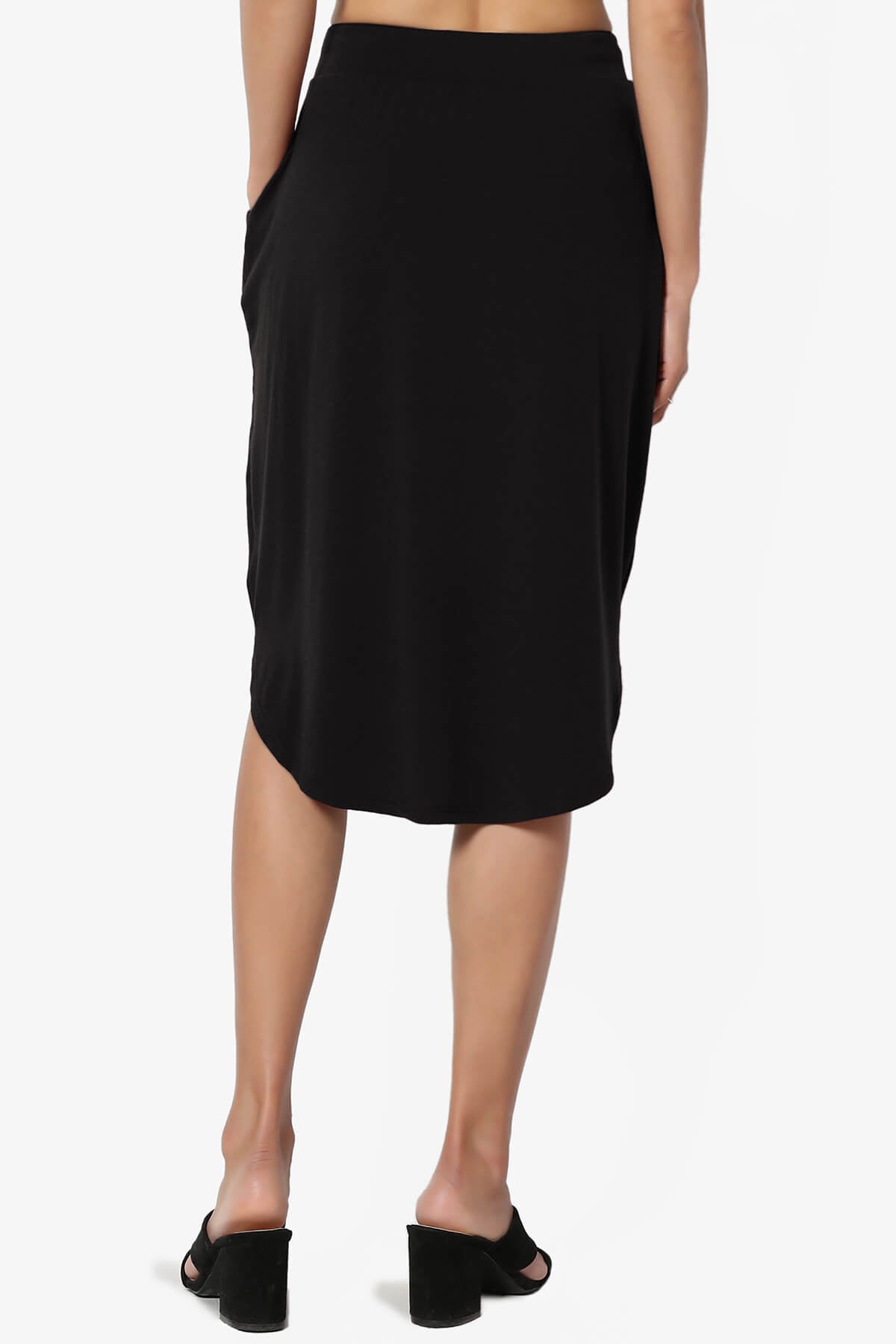 Eclipse Drawstring Midi Skirt BLACK_2