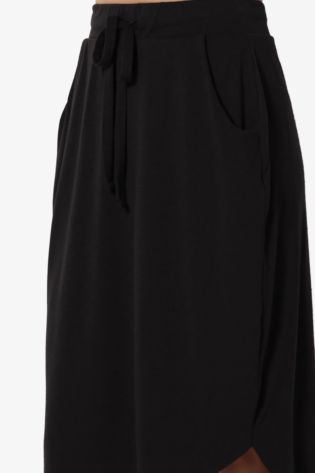 Eclipse Drawstring Midi Skirt BLACK_5