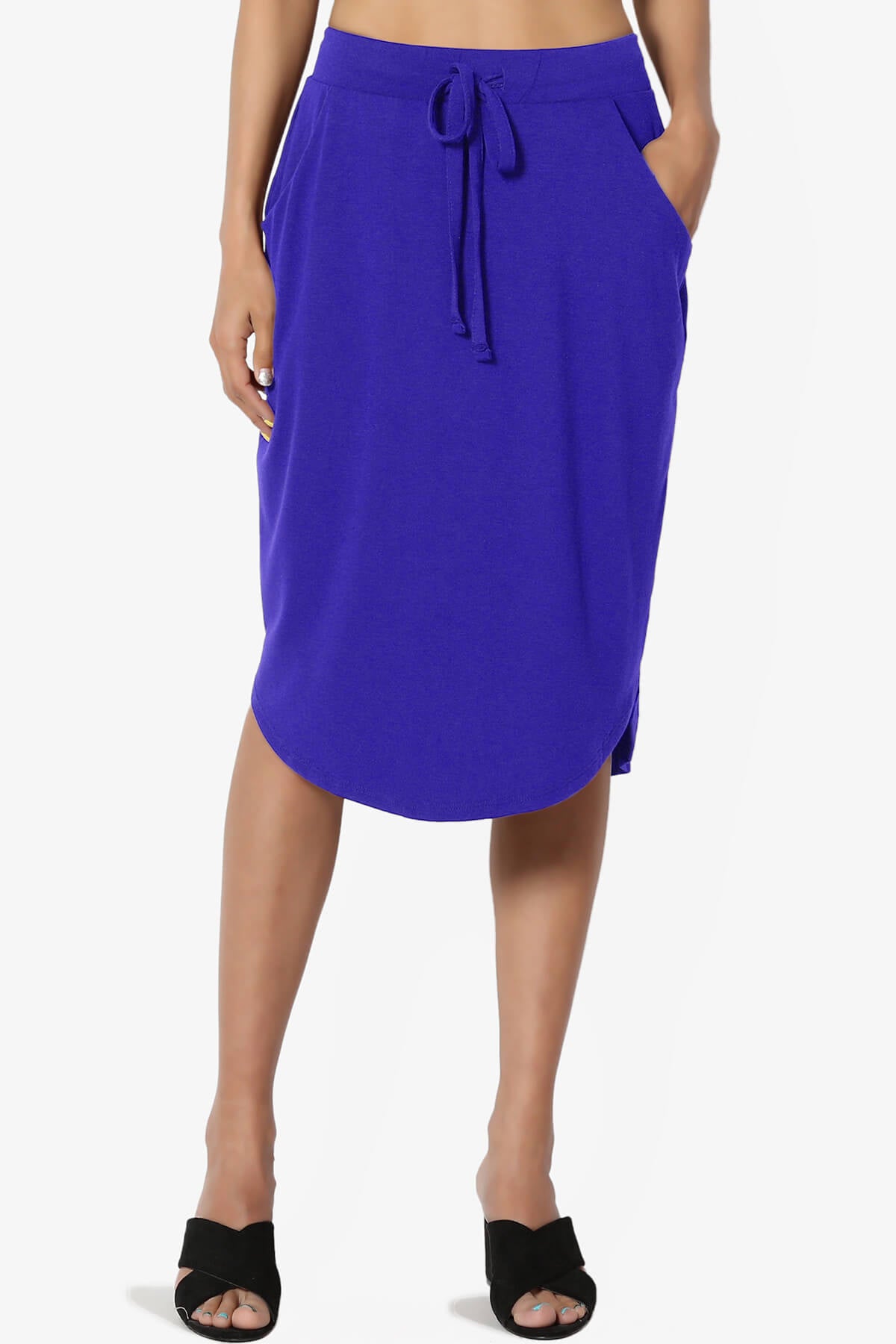 Eclipse Drawstring Midi Skirt BRIGHT BLUE_1
