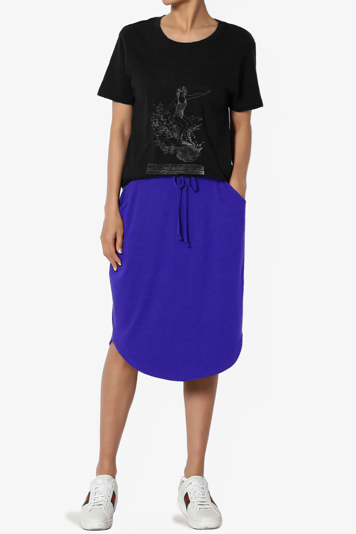 Eclipse Drawstring Midi Skirt BRIGHT BLUE_6