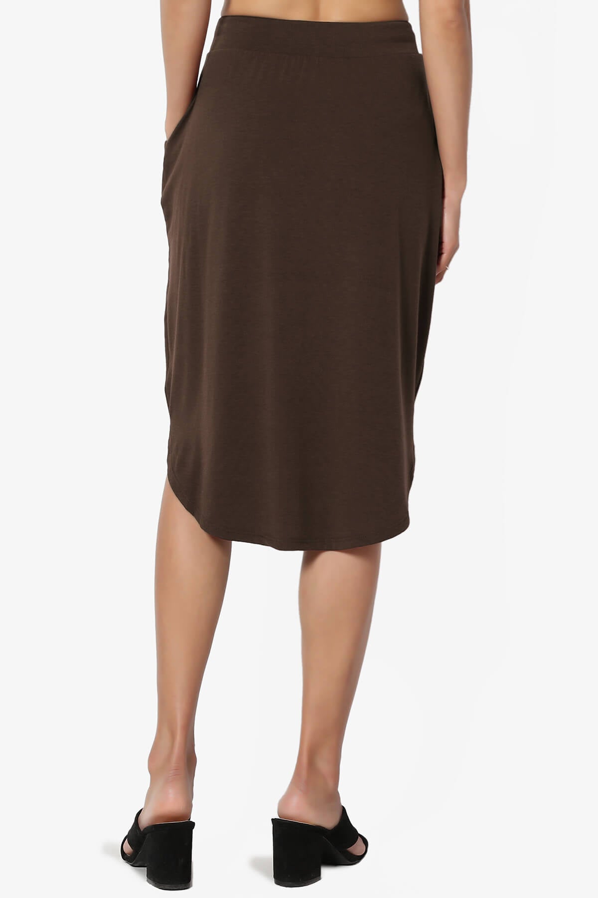 Eclipse Drawstring Midi Skirt BROWN_2