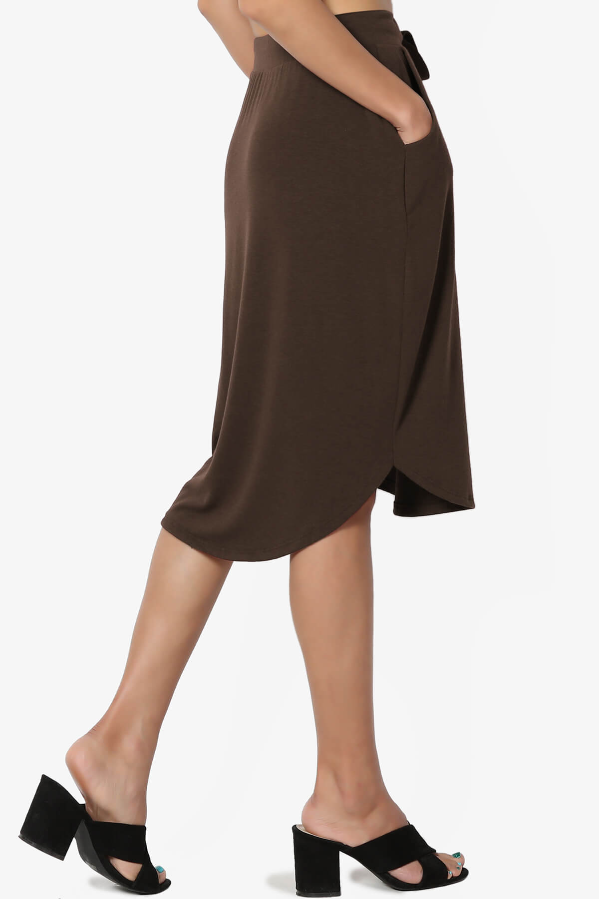 Eclipse Drawstring Midi Skirt BROWN_4