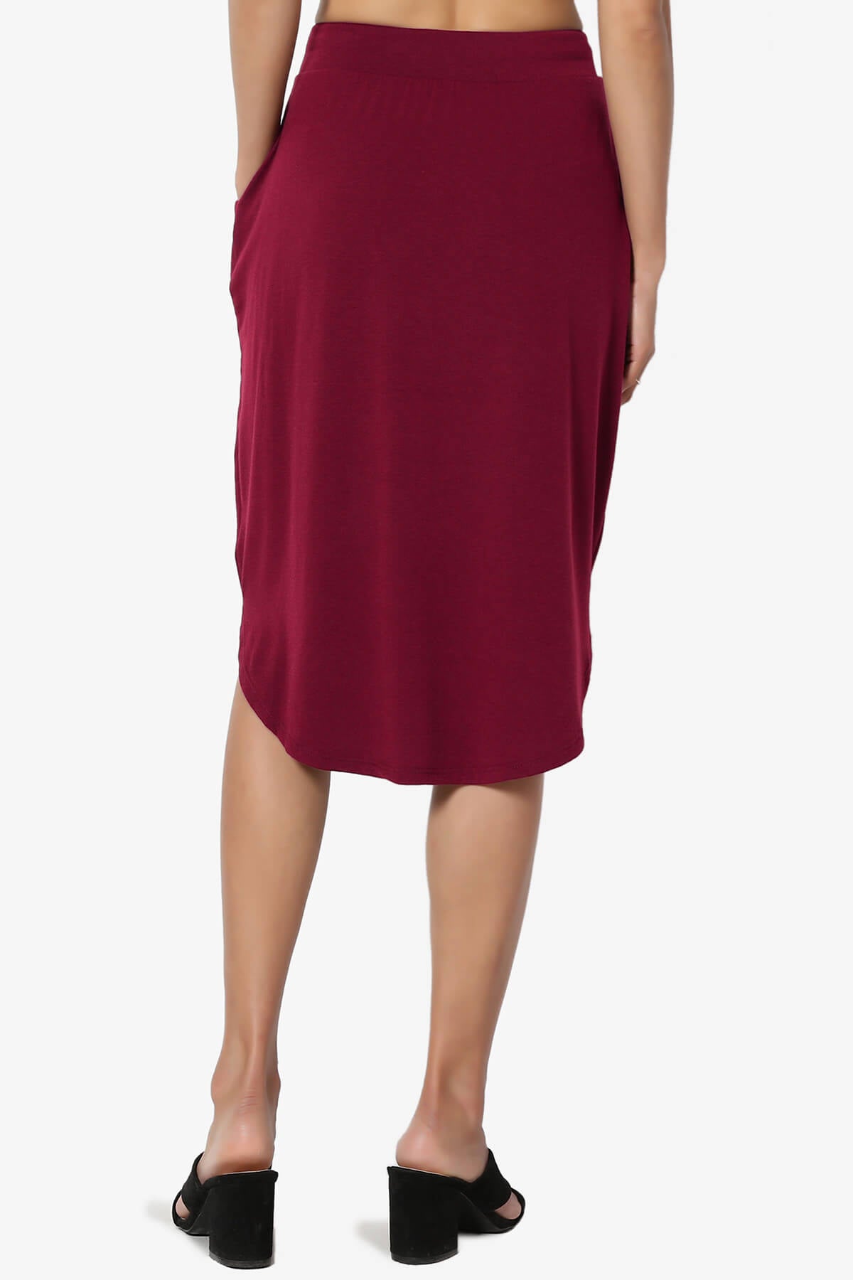 Eclipse Drawstring Midi Skirt BURGUNDY_2