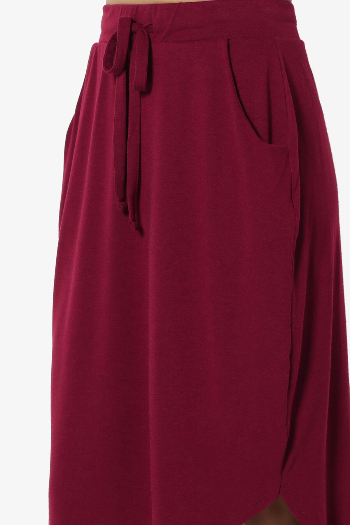 Eclipse Drawstring Midi Skirt BURGUNDY_5