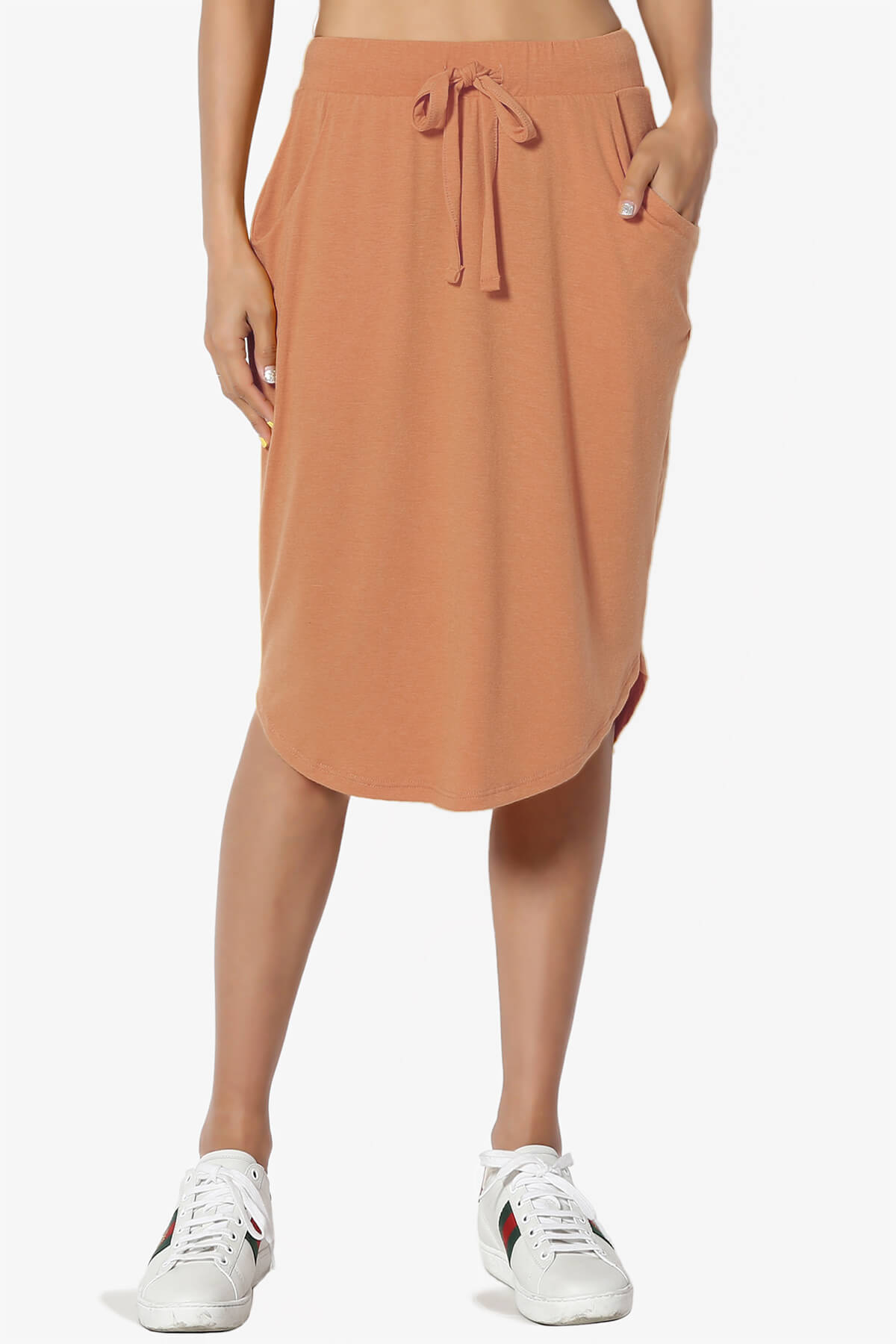 Eclipse Drawstring Midi Skirt BUTTER ORANGE_1