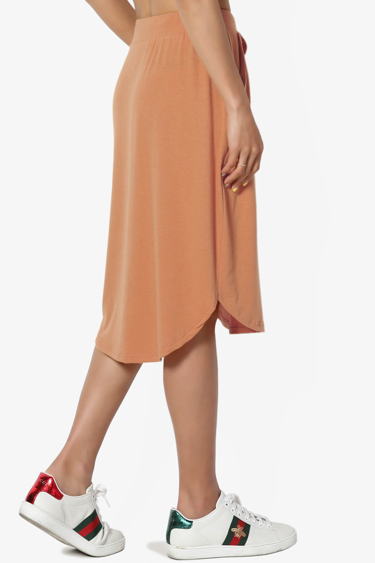 Eclipse Drawstring Midi Skirt BUTTER ORANGE_4