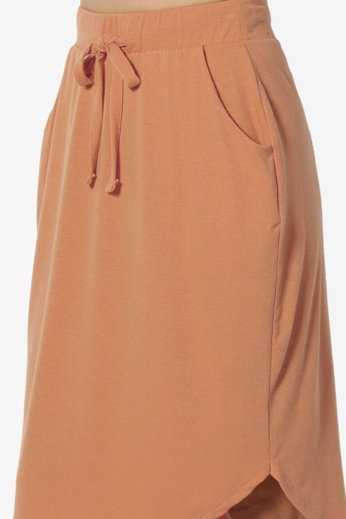 Eclipse Drawstring Midi Skirt BUTTER ORANGE_5