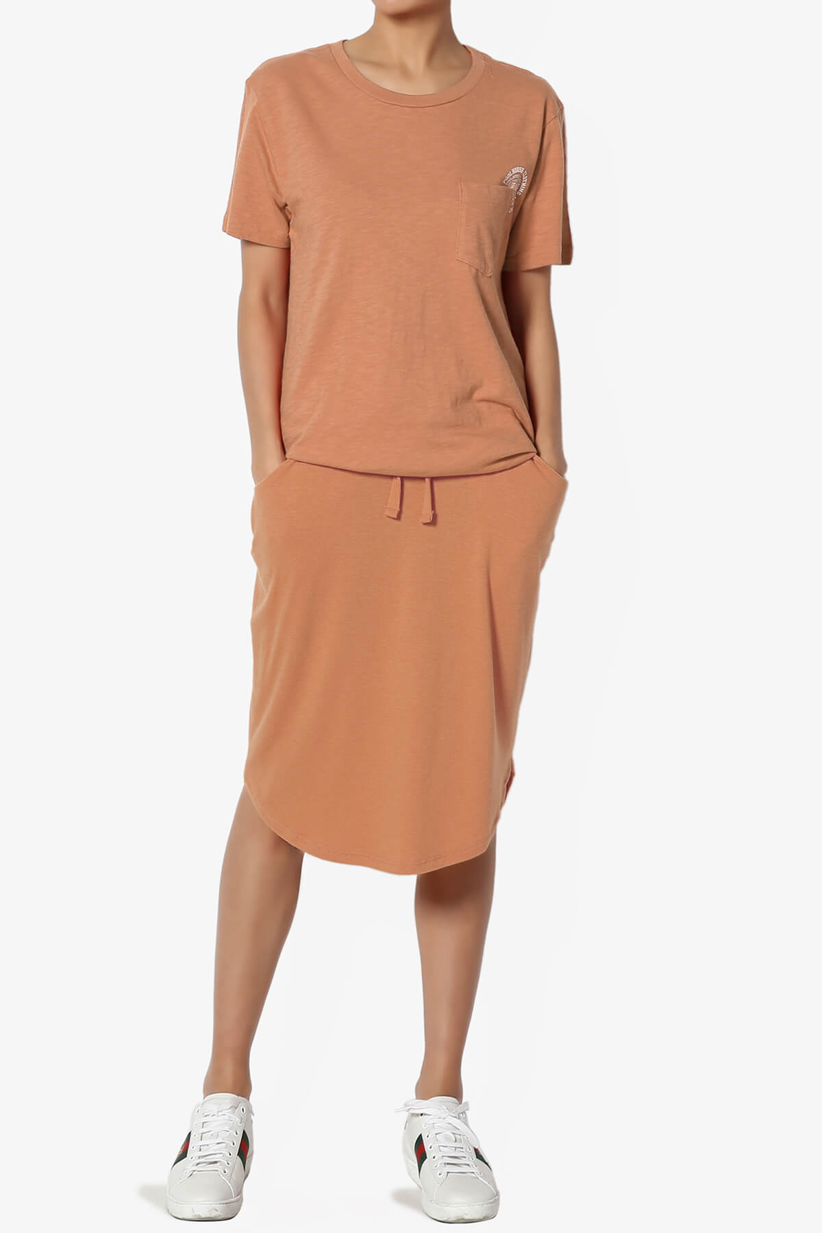 Eclipse Drawstring Midi Skirt BUTTER ORANGE_6